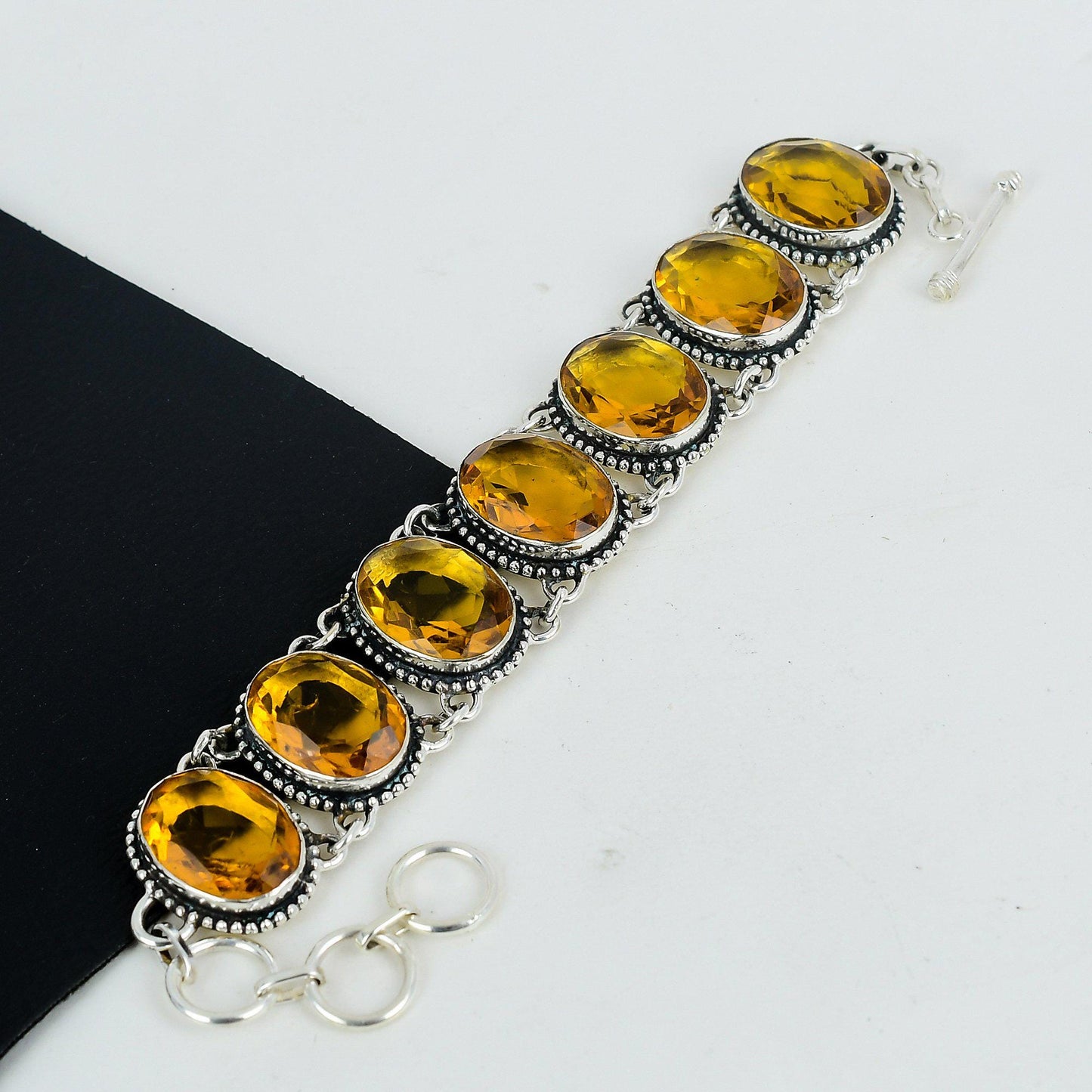 Yellow Citrine Sterling Silver Bracelet