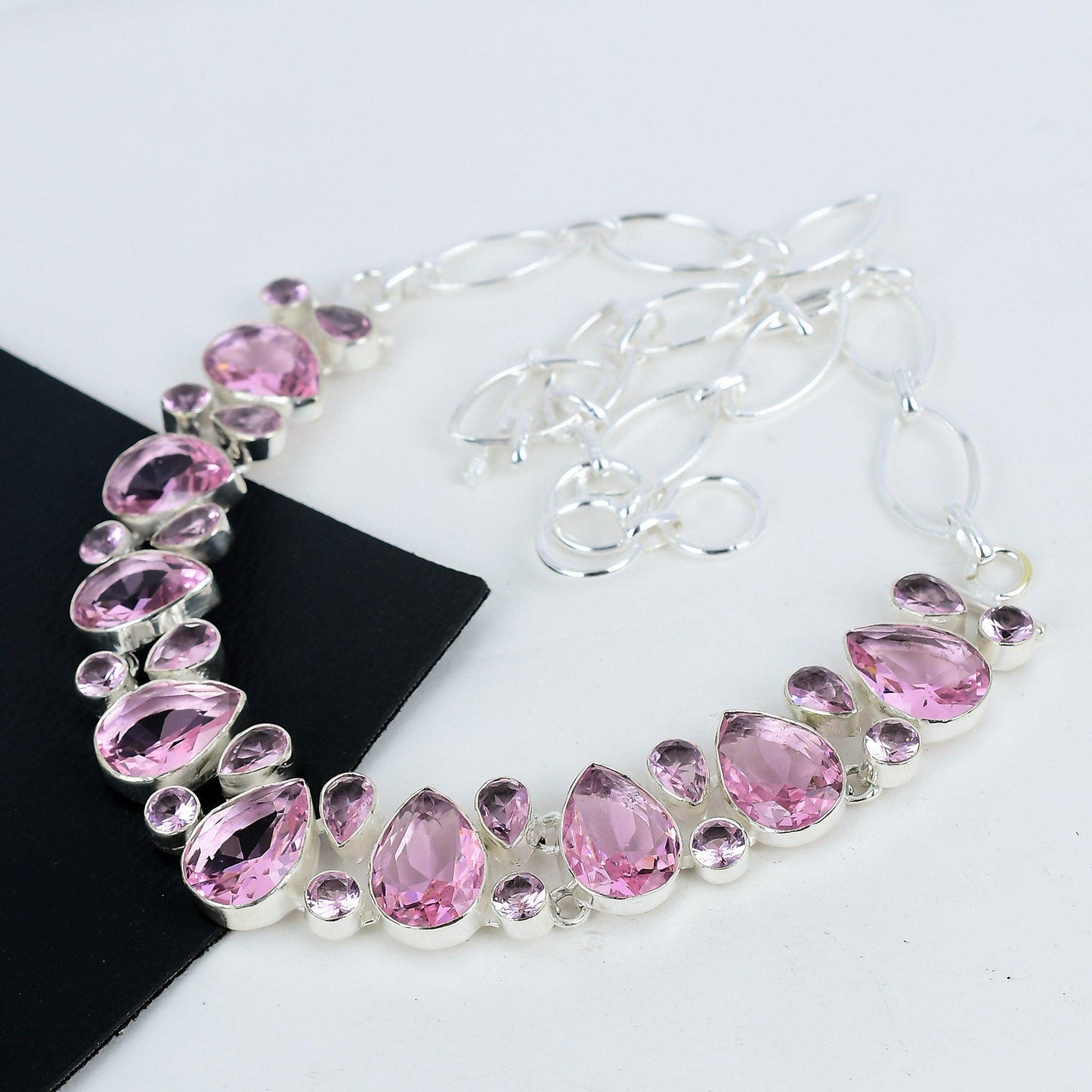 Pink Kunzite Sterling Silver Necklace