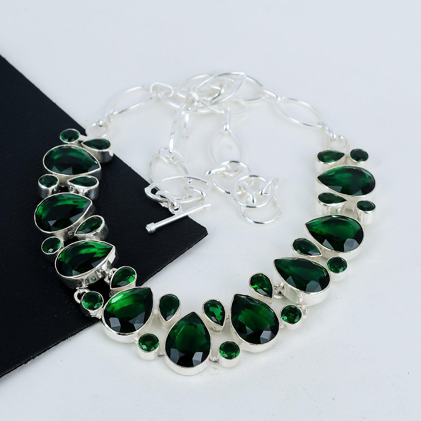 Green Tourmaline Silver Necklace