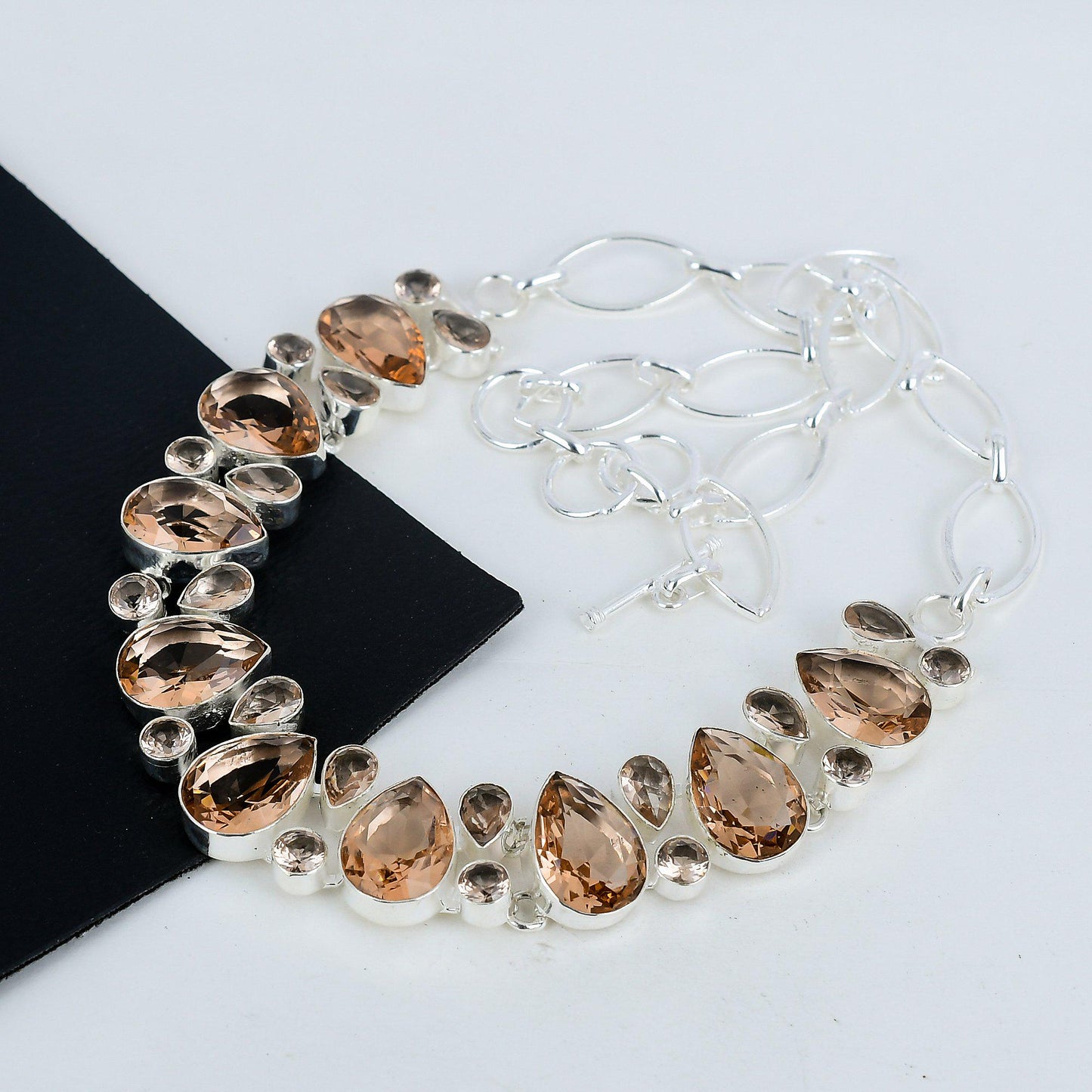 Pink Morganite Silver Necklace