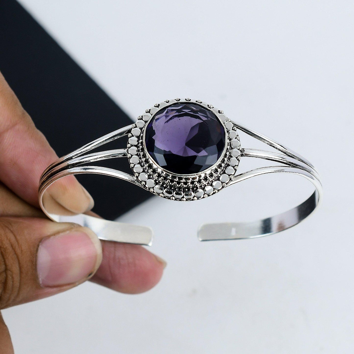 Purple Amethyst Gemstone Bangle
