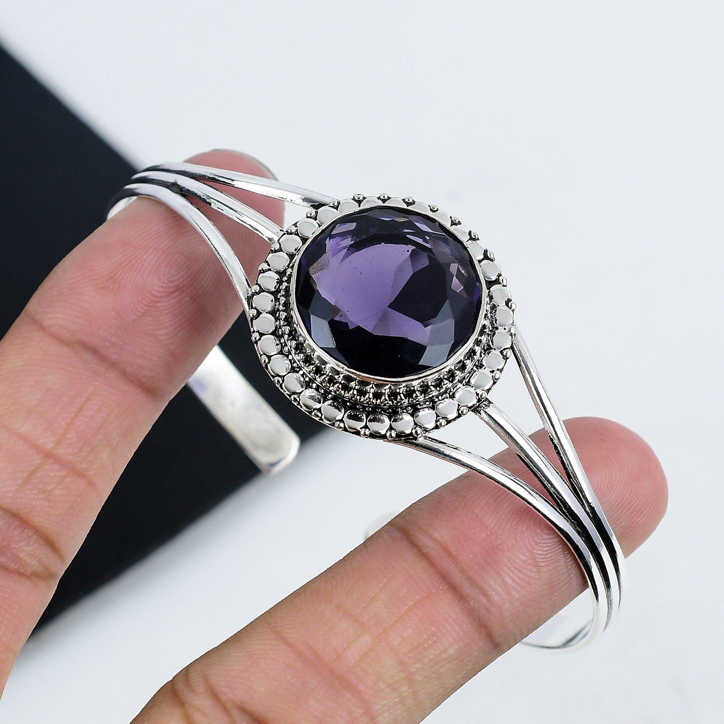 Purple Amethyst Gemstone Bangle