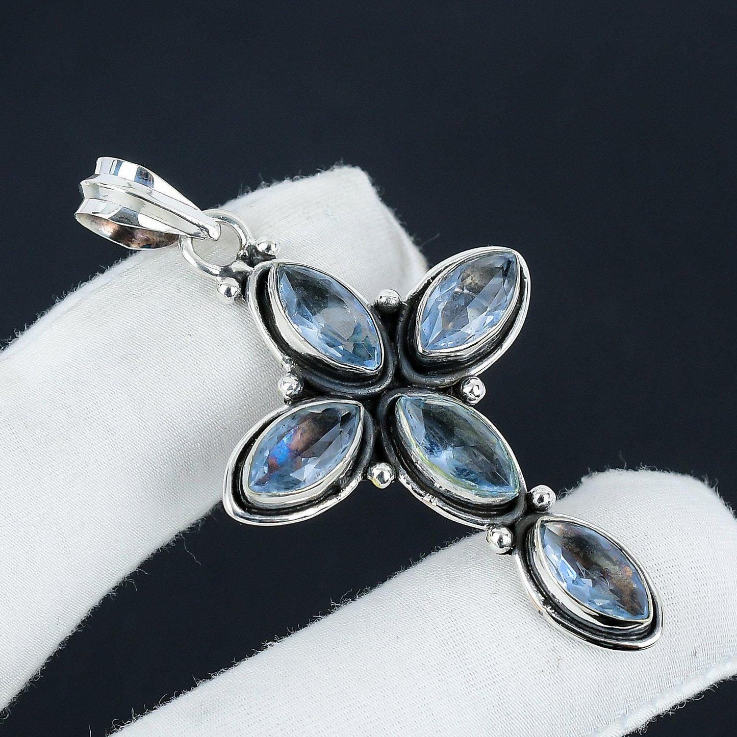Aquamarine Blue Gemstone Pendant