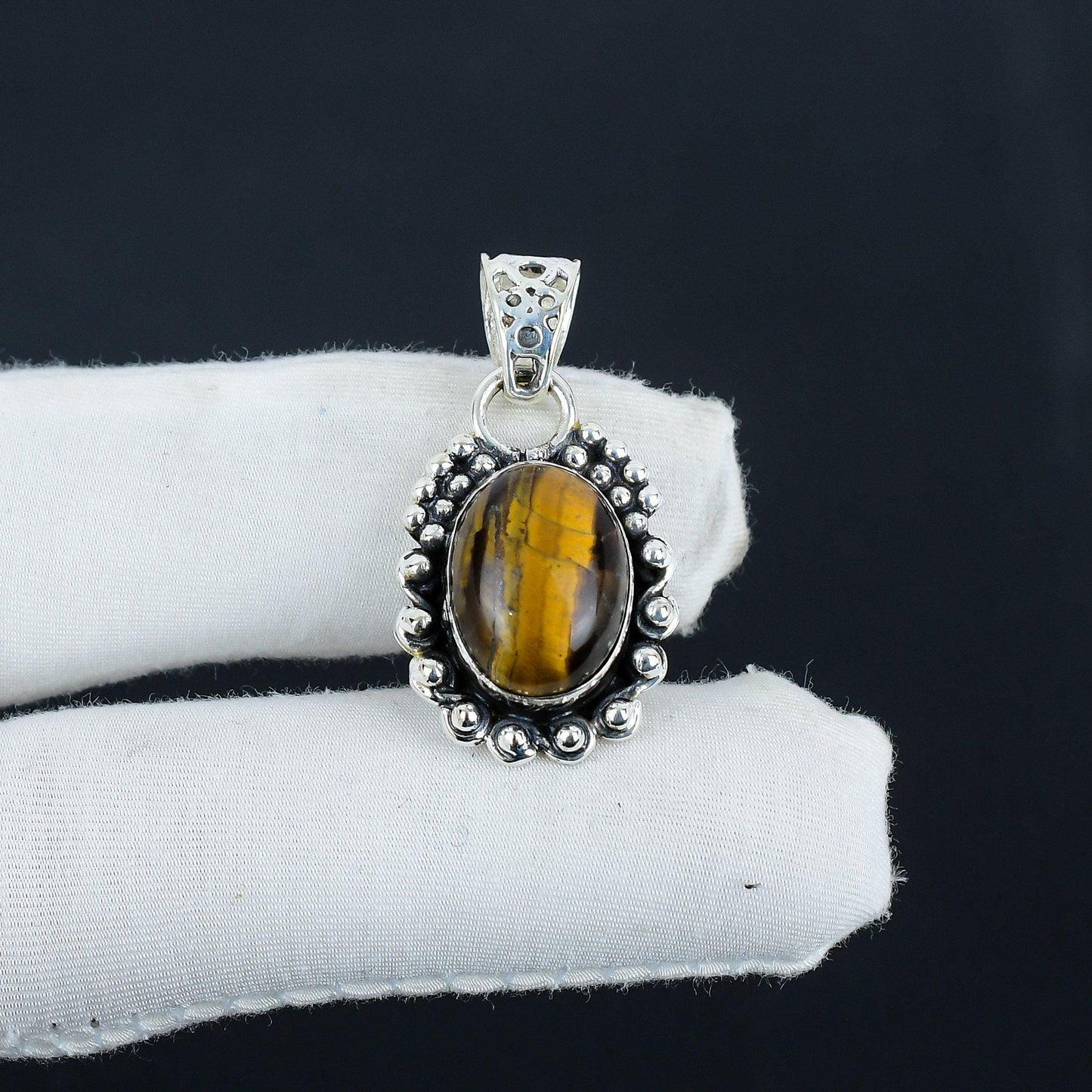 Golden Brown Tiger Eye Gemstone Pendant