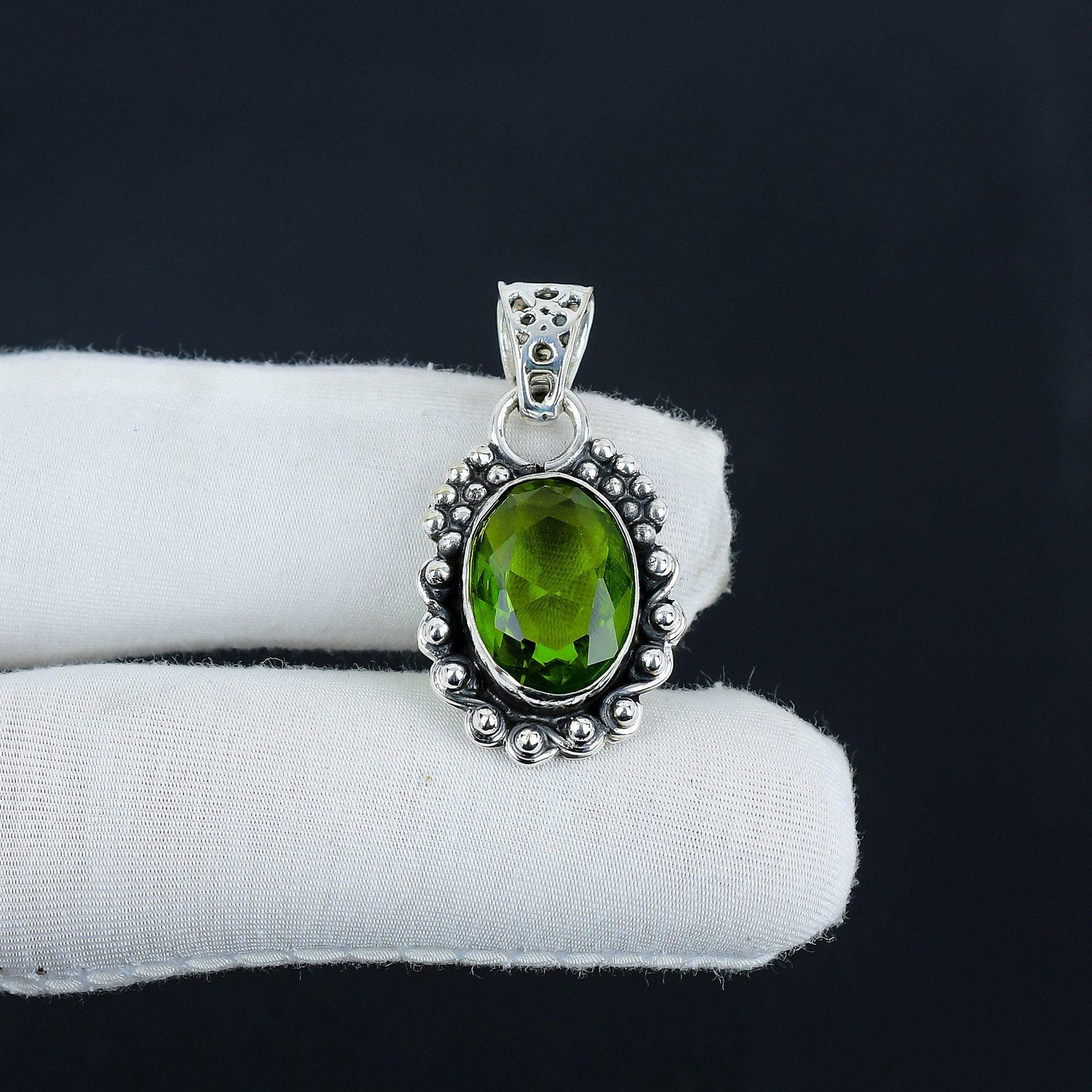 Green Peridot Gemstone Pendant