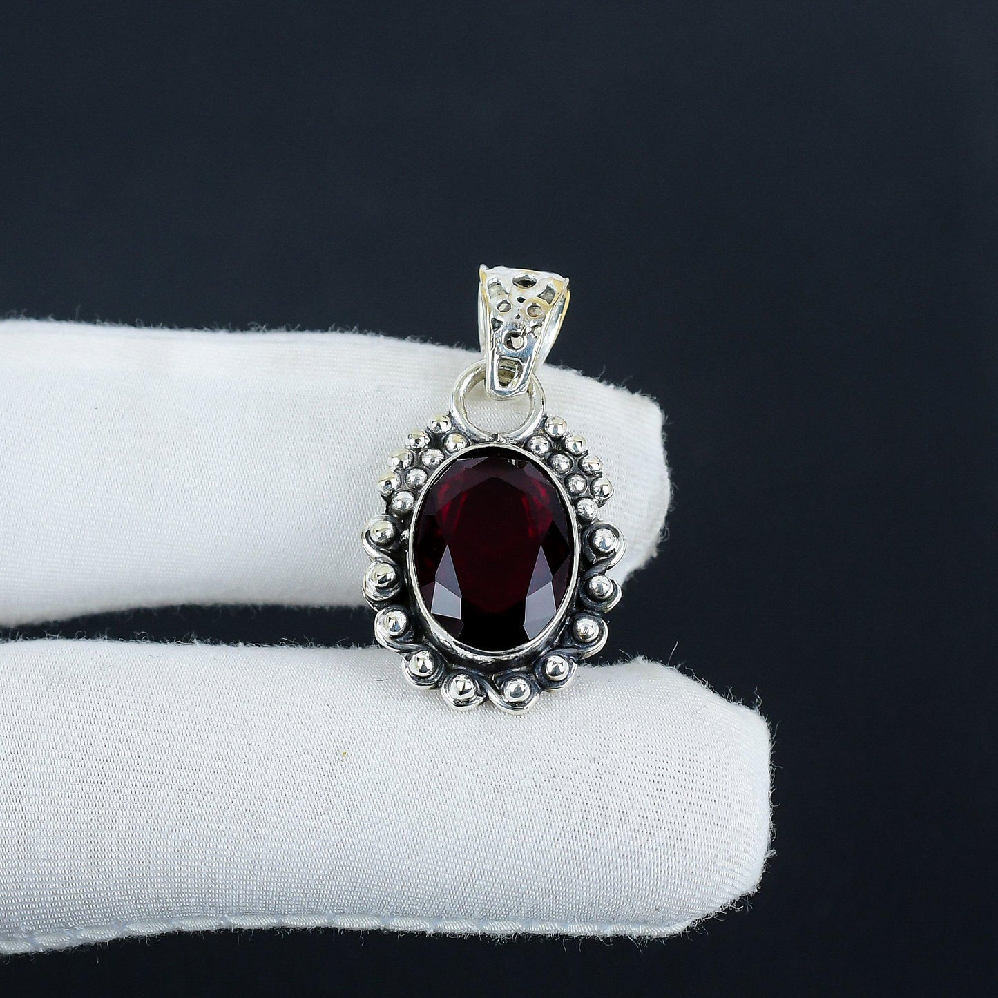 Red Garnet Gemstone Pendant