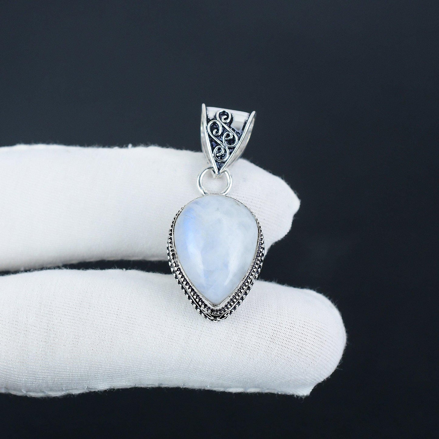 Rainbow Moonstone Gemstone Pendant