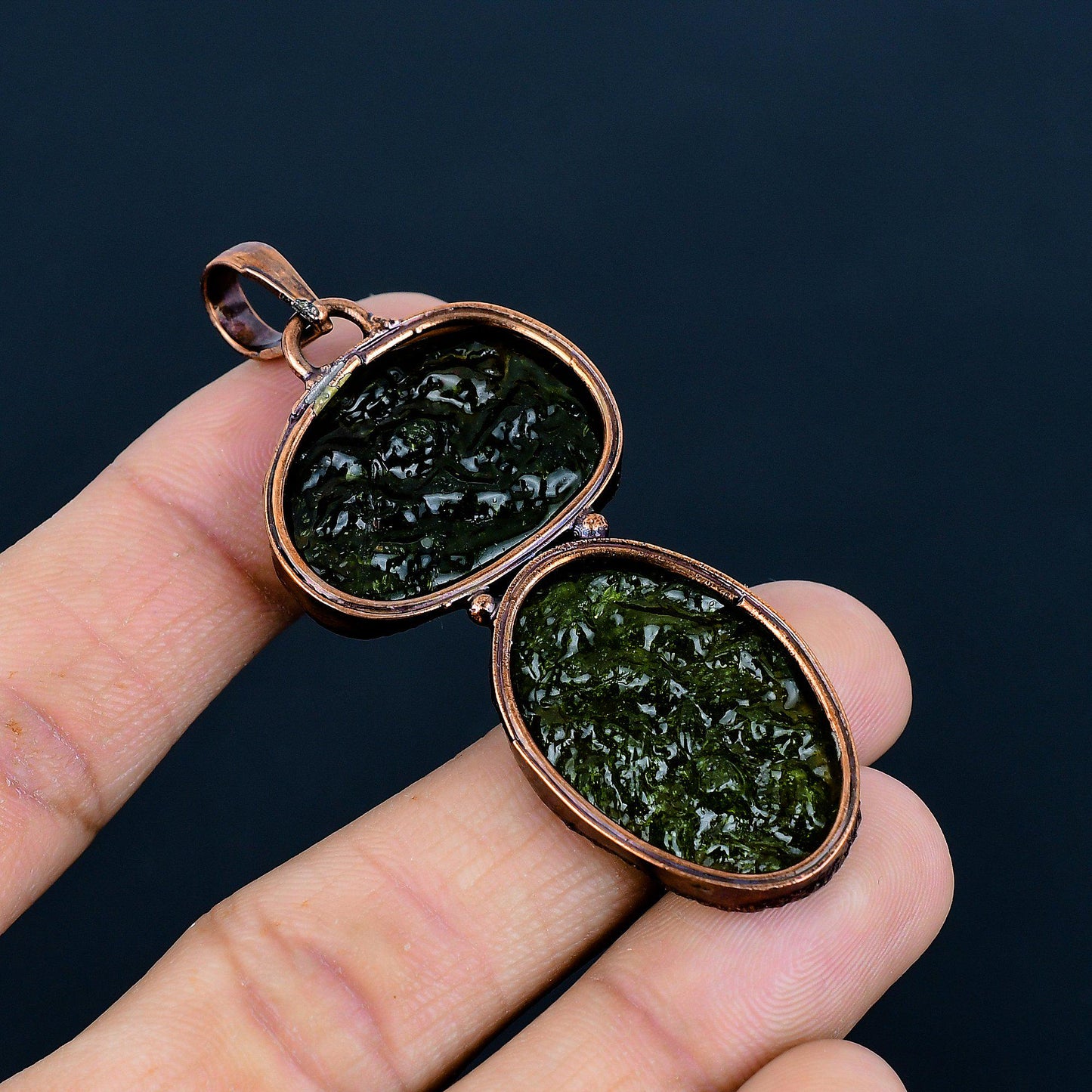 Green Moldavite Gemstone Pendant