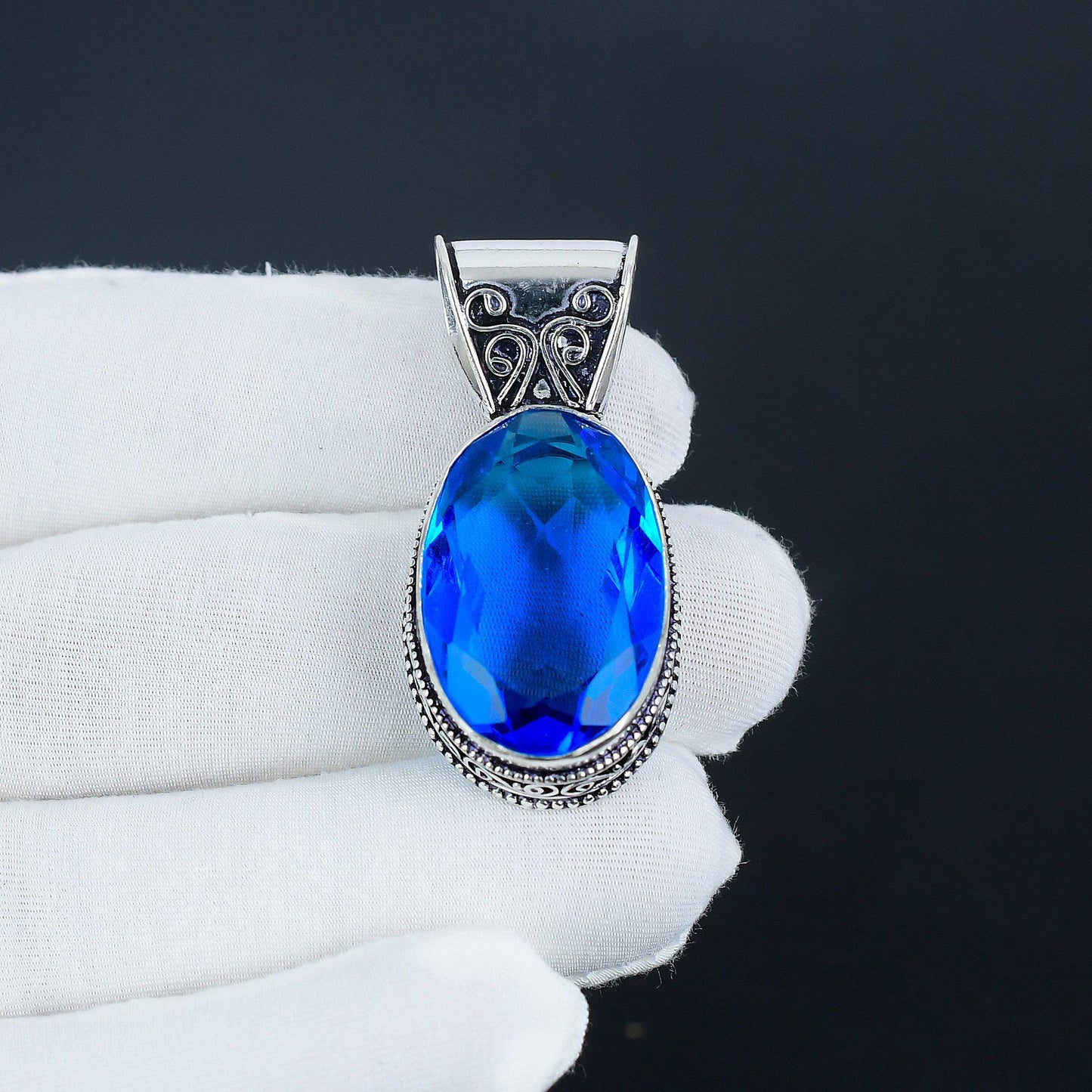 London Blue Topaz Gemstone Pendant