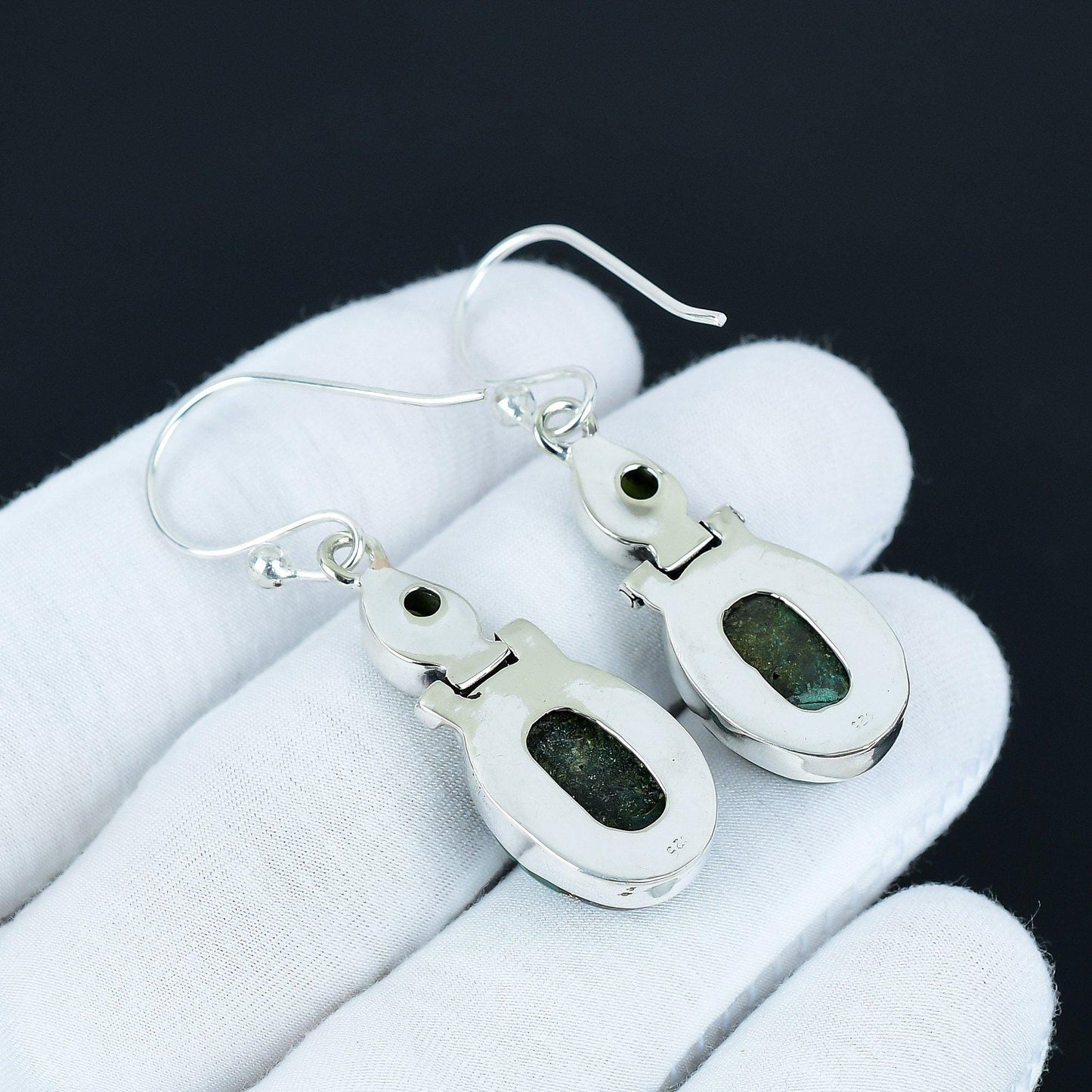 Green Malachite & Peridot Drop Earrings
