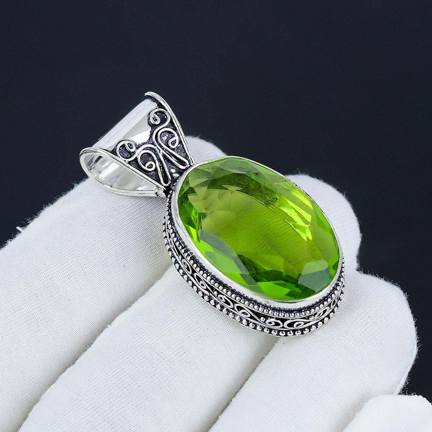 Green Peridot Gemstone Pendant