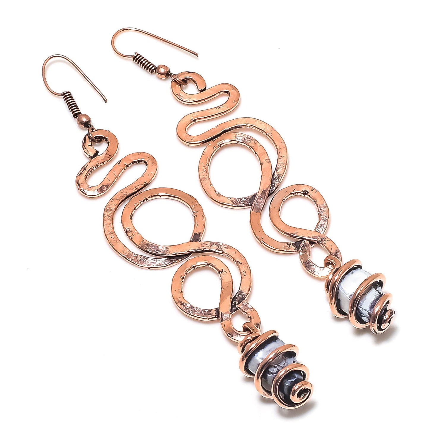 Copper Pearl Gemstone Earrings