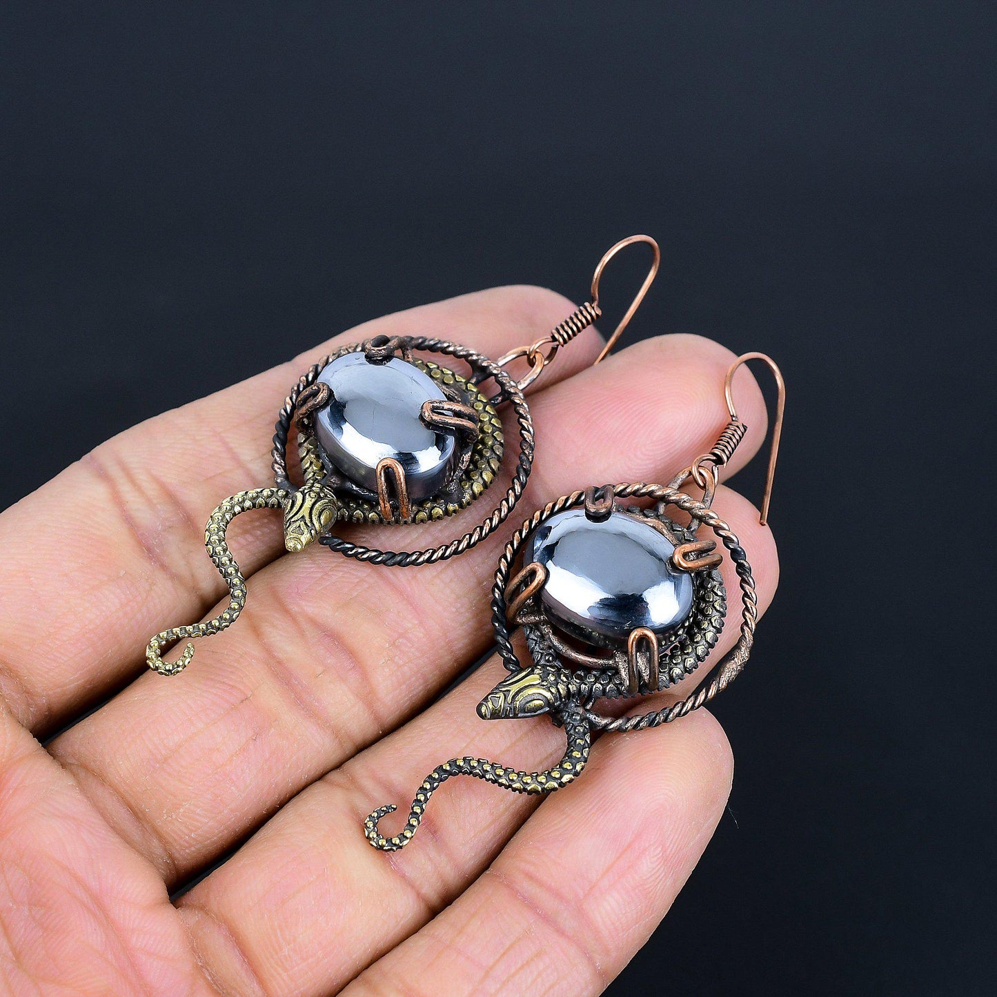 Black Shungite Gemstone Earrings