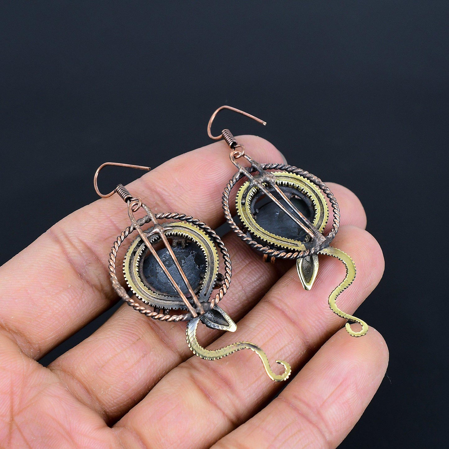 Black Shungite Gemstone Earrings
