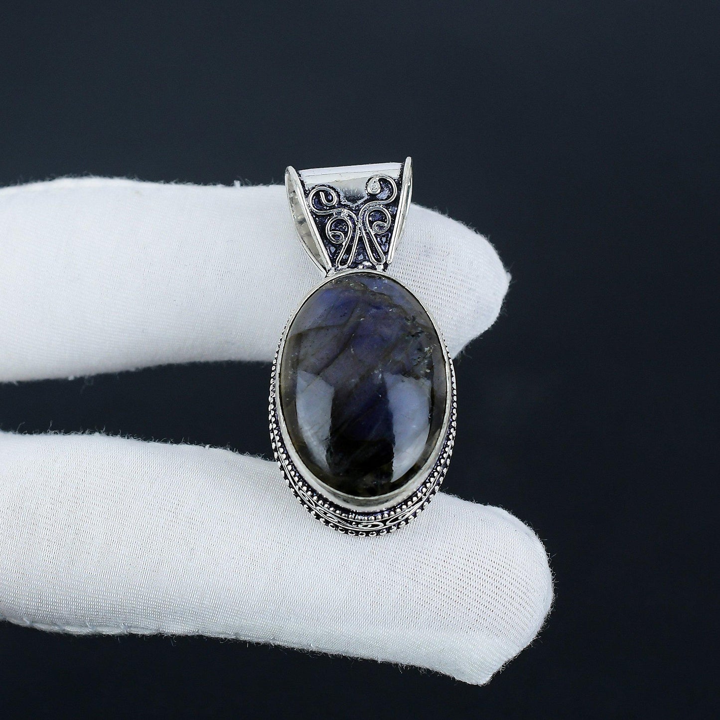 Blue Labradorite Gemstone Pendant
