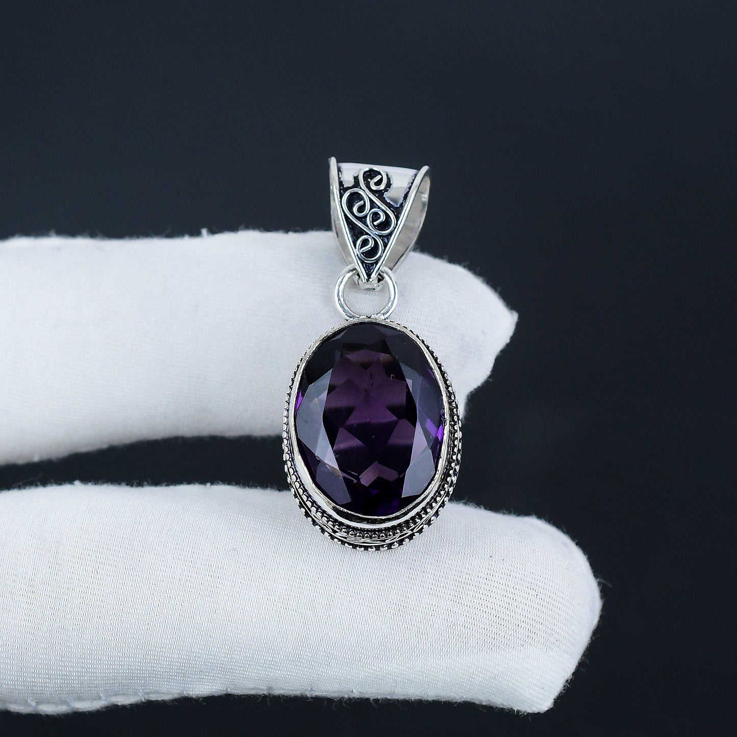 Purple Amethyst Gemstone Pendant