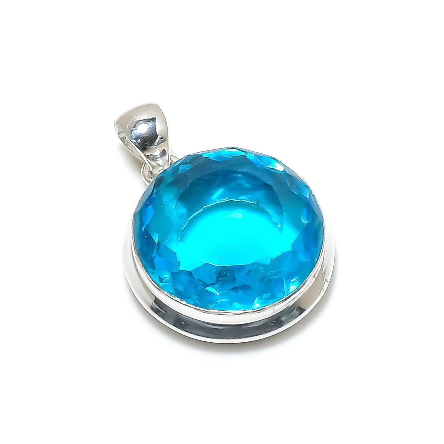 Swiss Blue Topaz Gemstone Pendant
