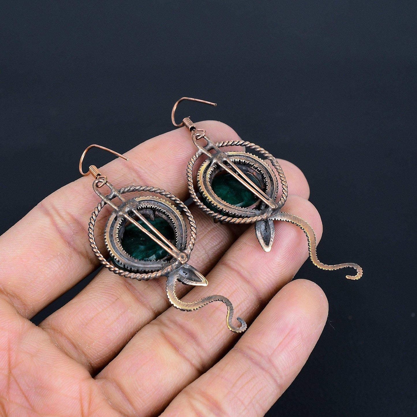 Green Emerald Gemstone Earrings
