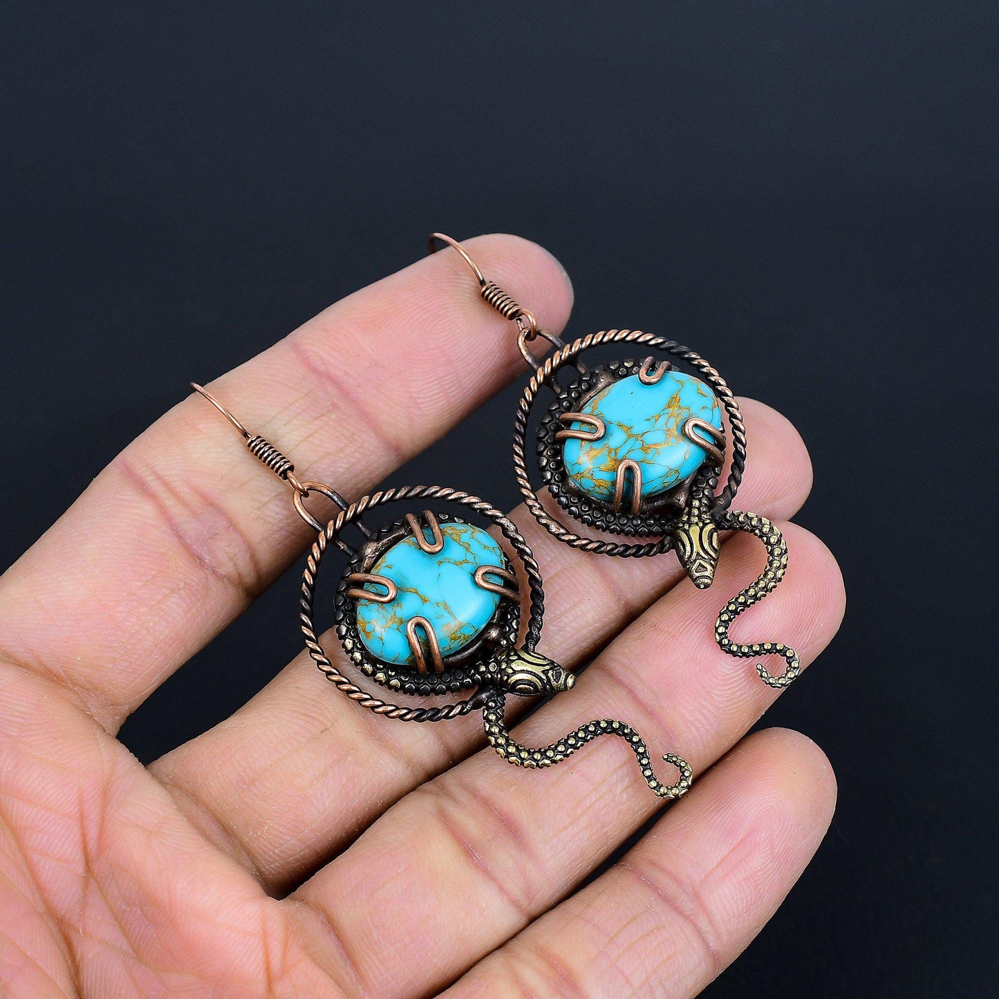 Turquoise Blue Gemstone Earrings