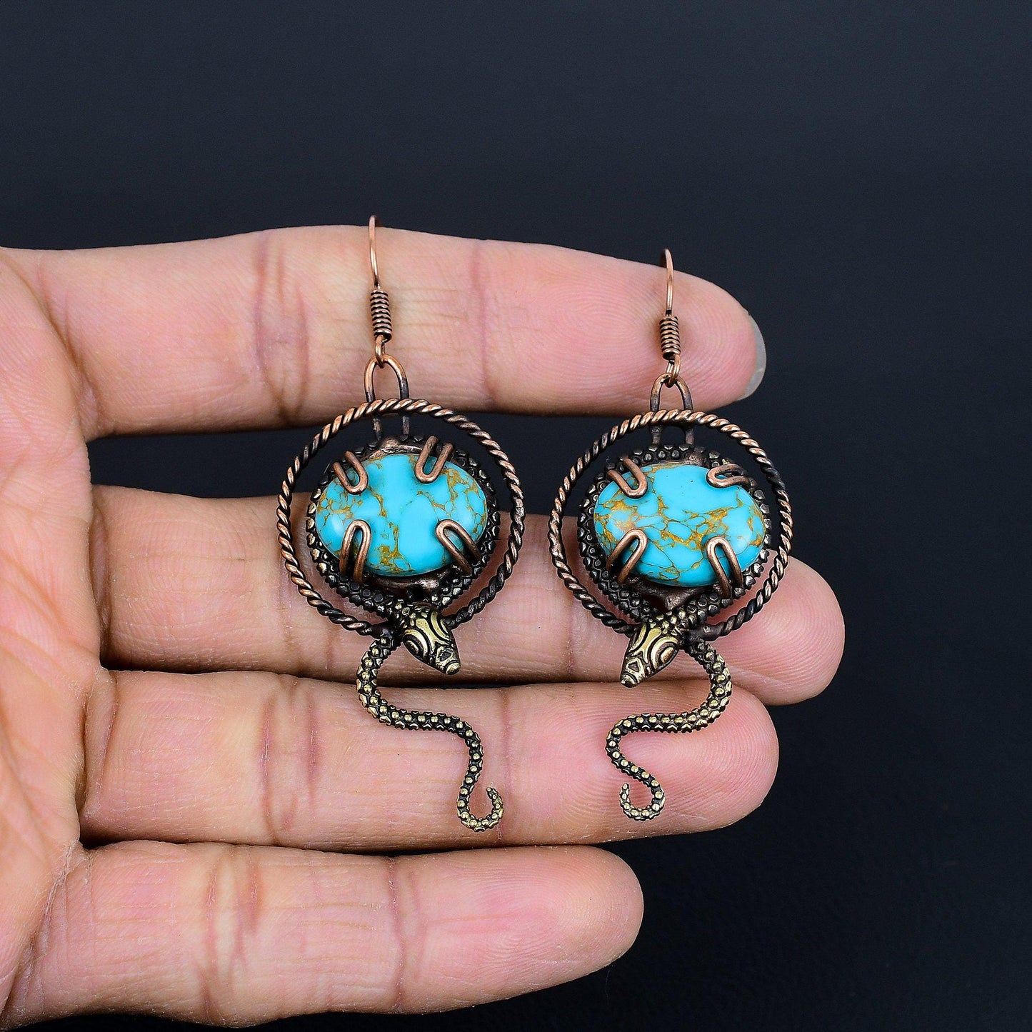 Turquoise Blue Gemstone Earrings