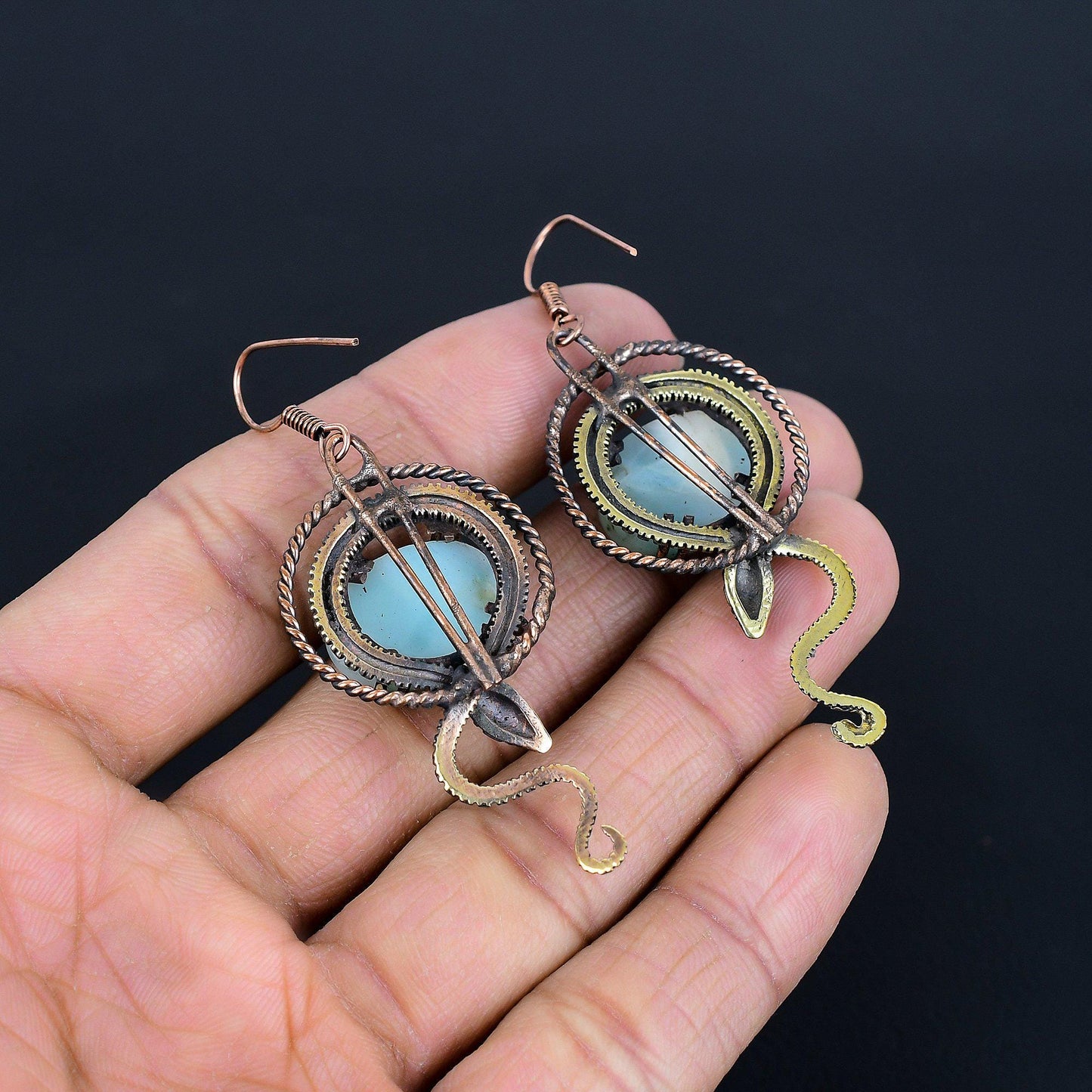 Blue Larimar Gemstone Earrings
