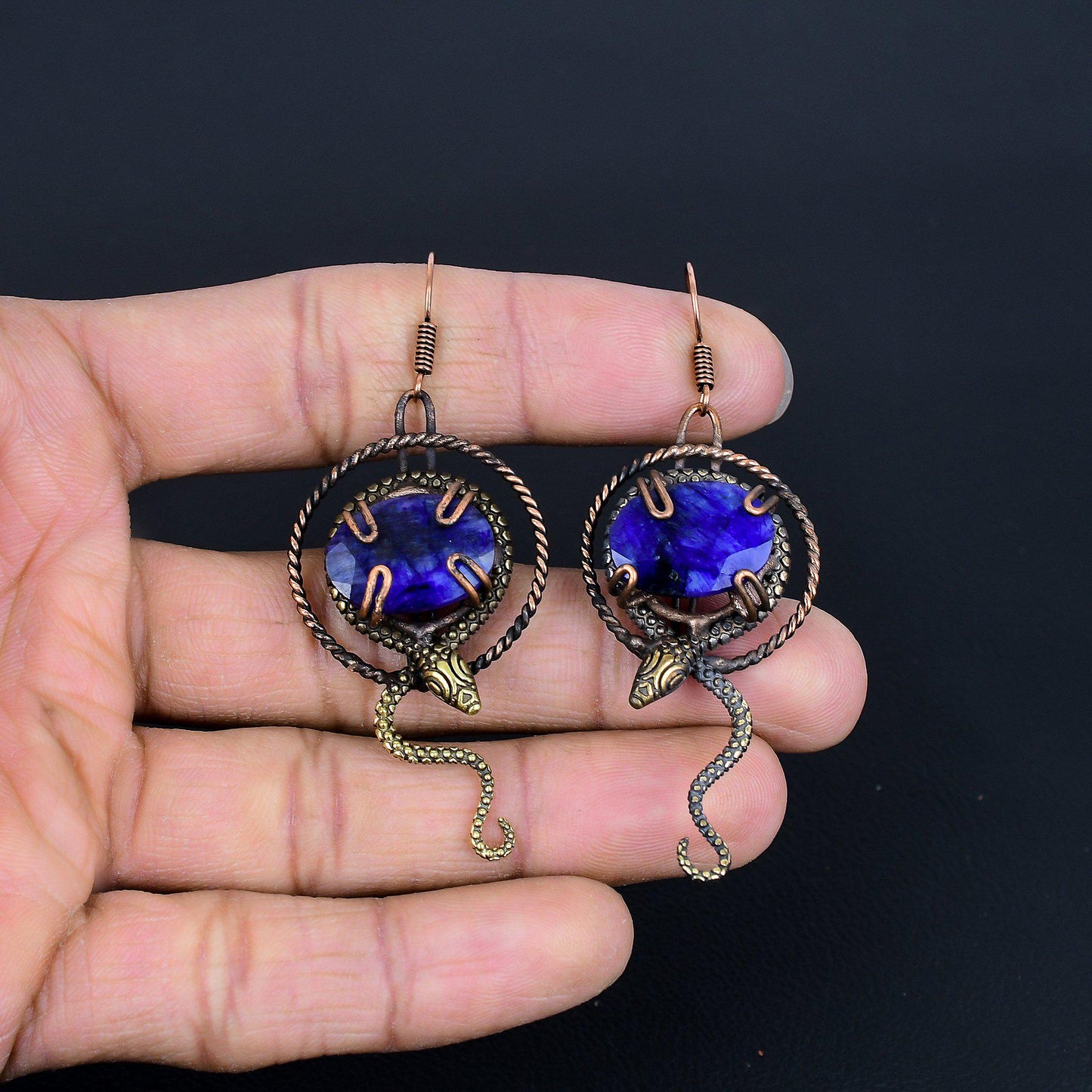 Blue Sapphire Gemstone Earrings