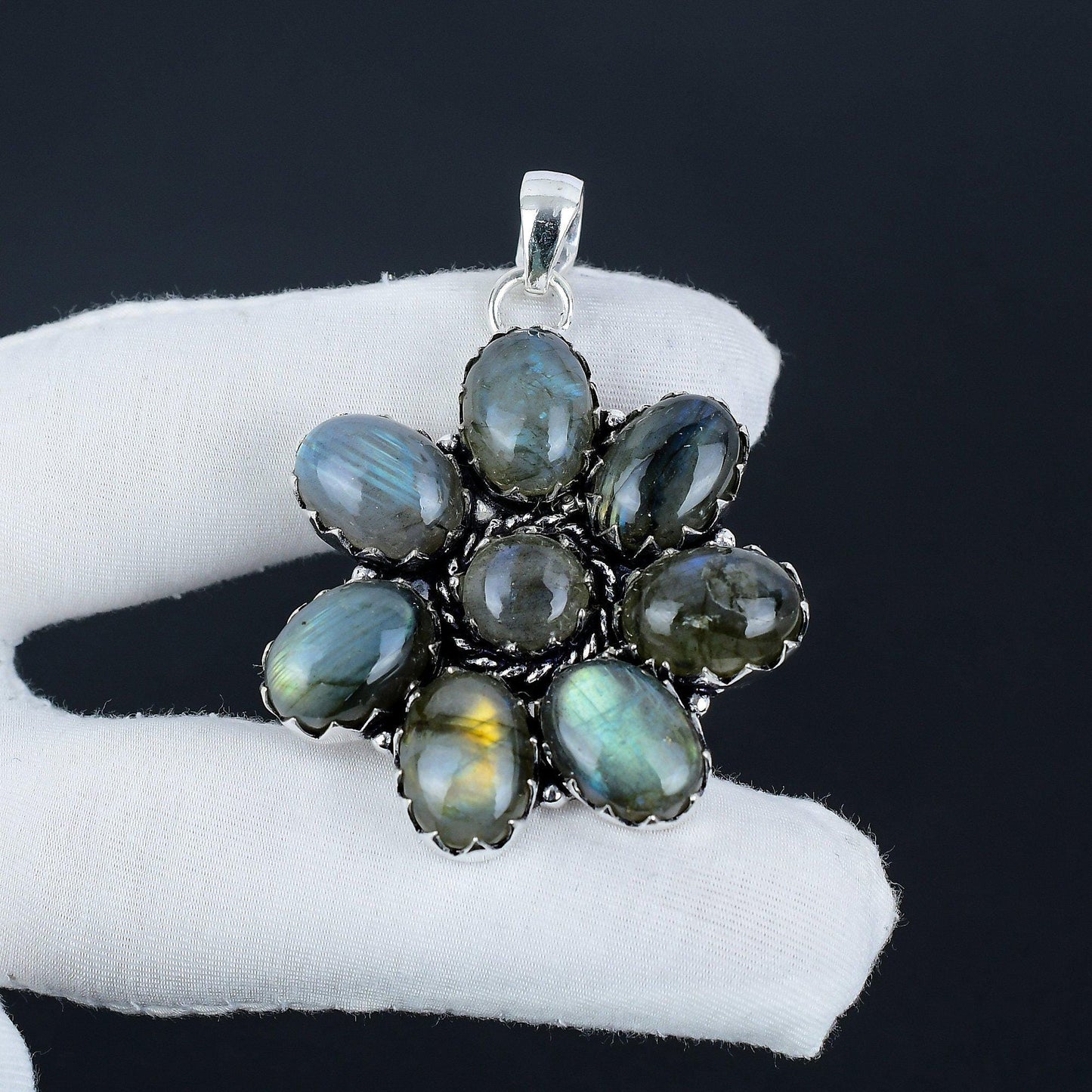 Blue Labradorite Gemstone Pendant