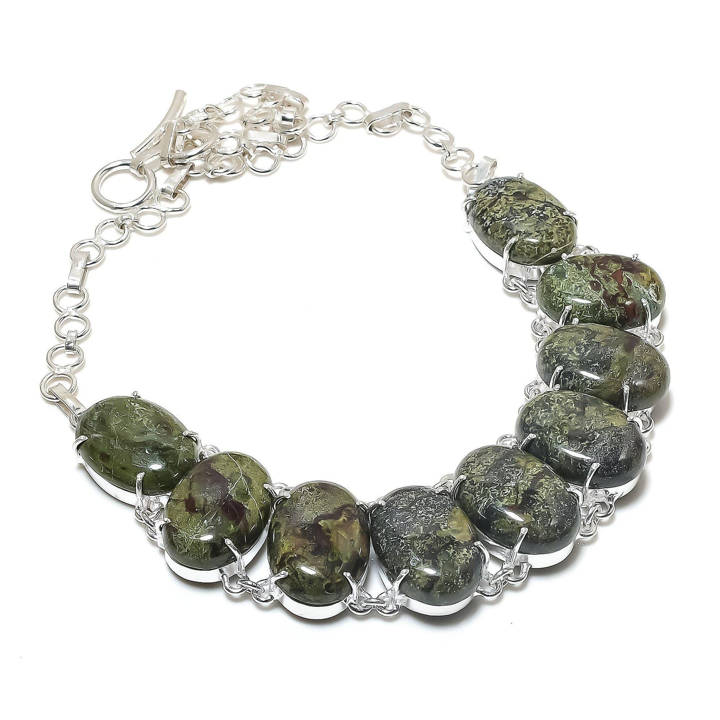 Green & Red Dragonblood Gemstone Necklace
