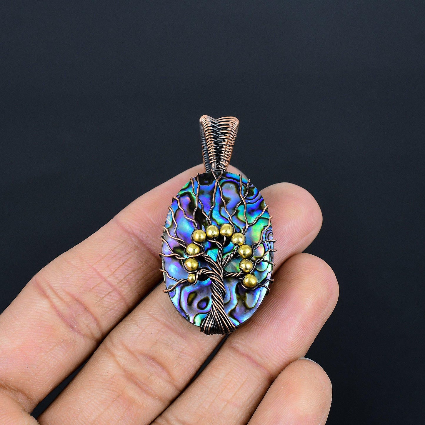 Rainbow Abalone Gemstone Pendant