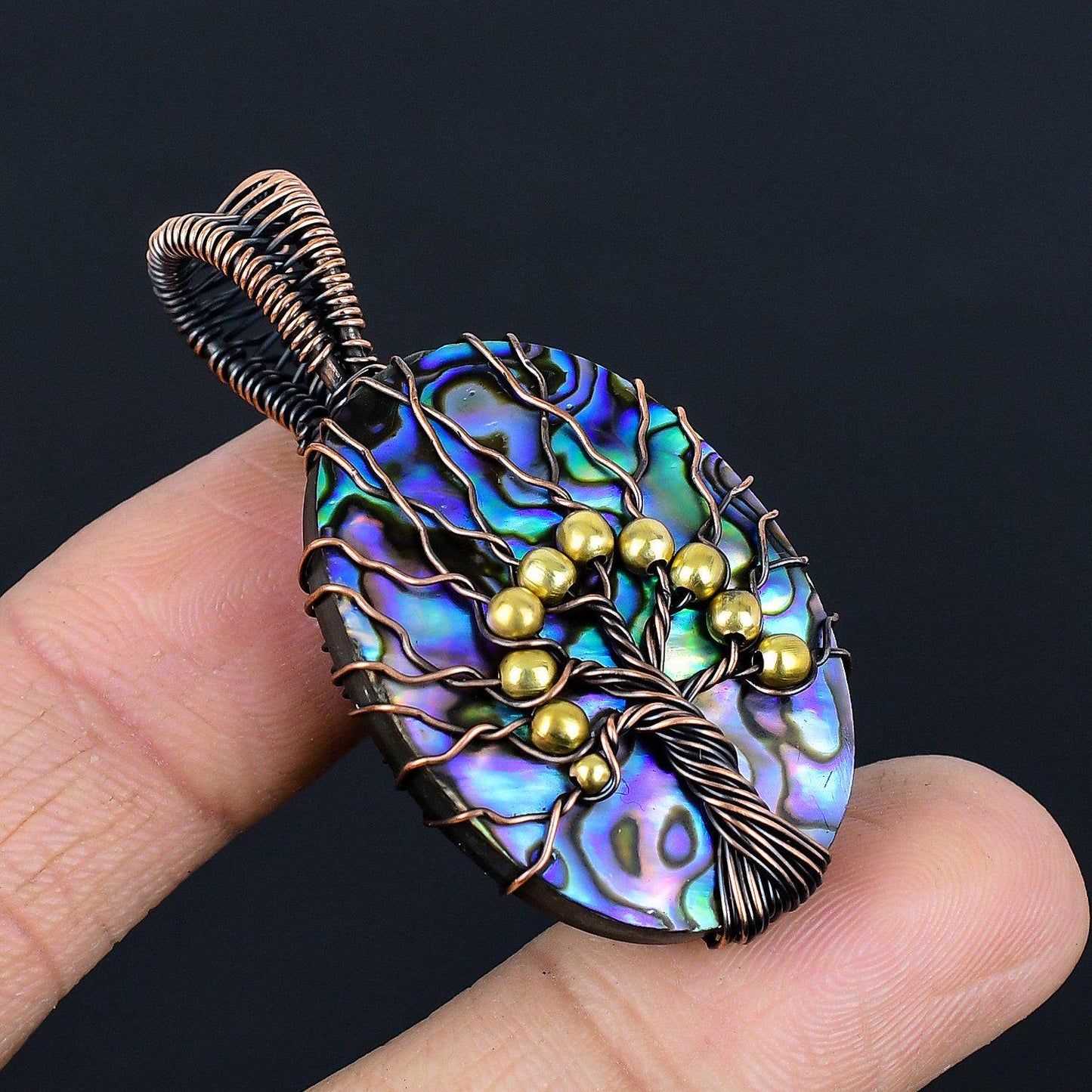 Rainbow Abalone Gemstone Pendant
