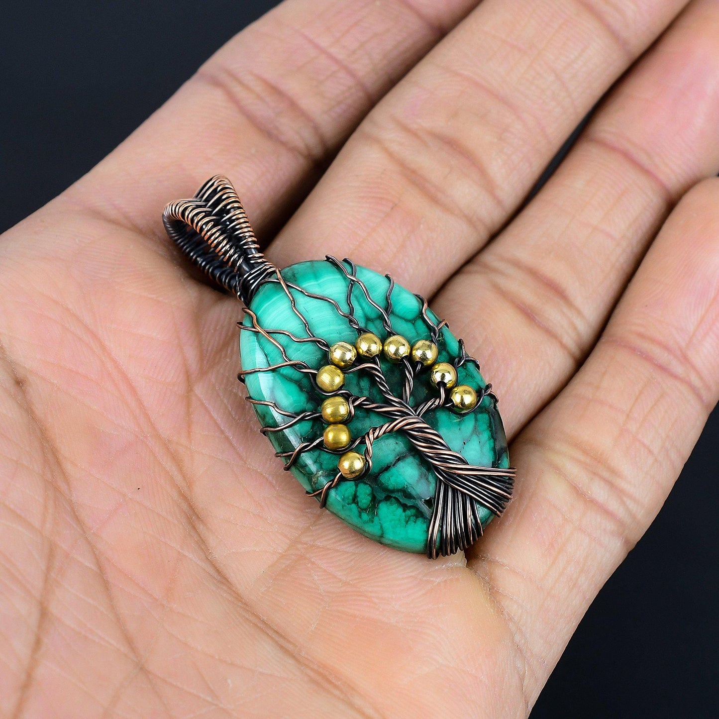 Green Malachite Gemstone Pendant