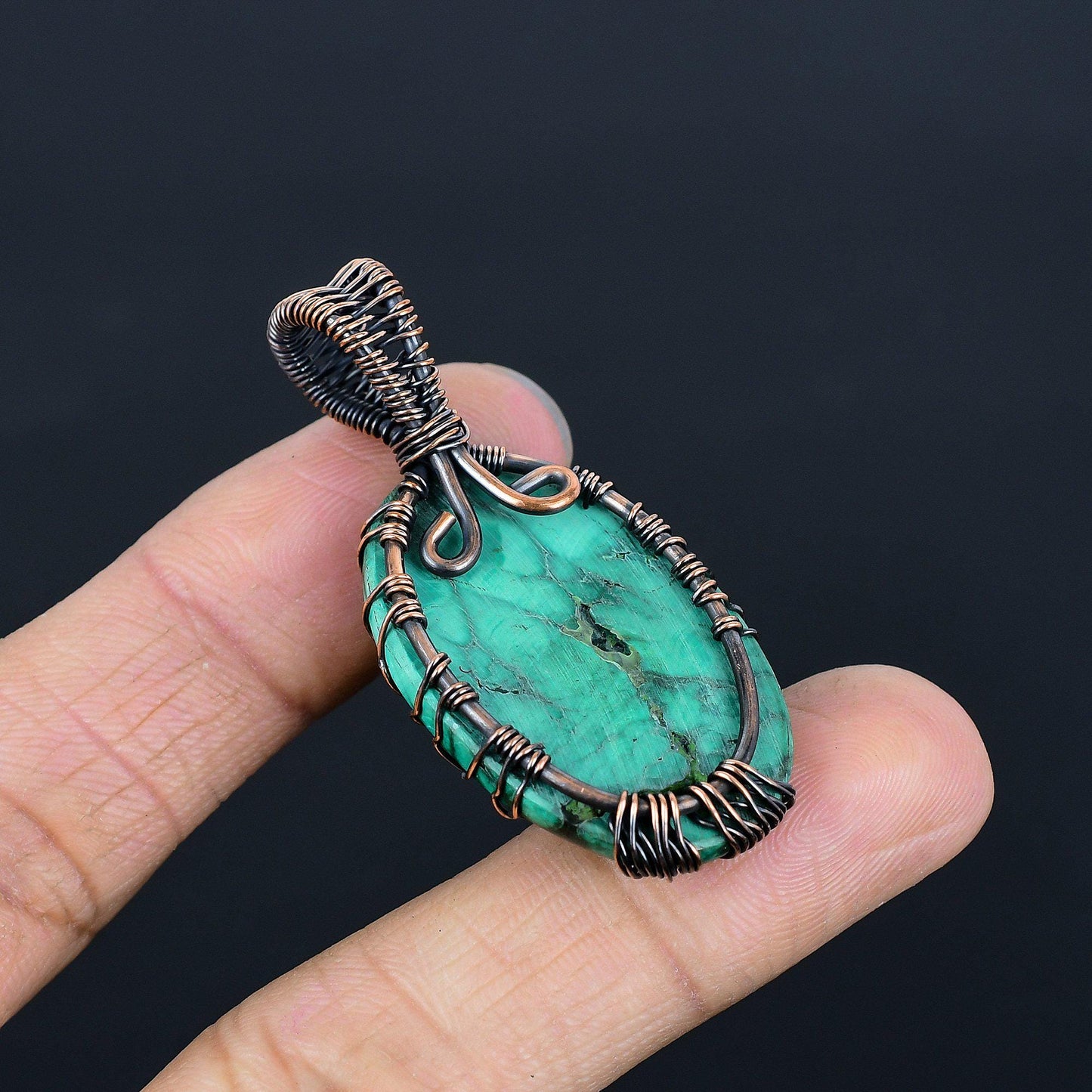 Green Malachite Gemstone Pendant