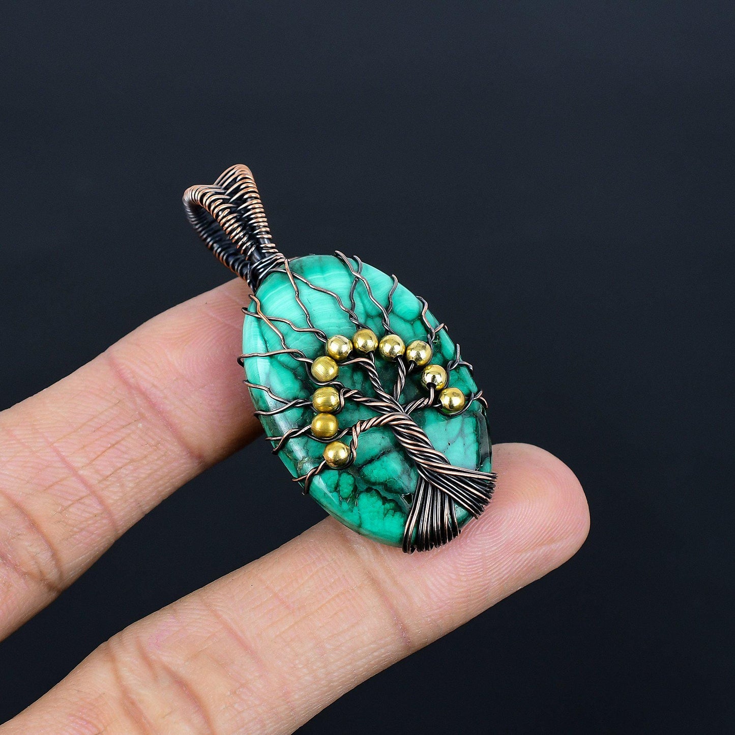 Green Malachite Gemstone Pendant