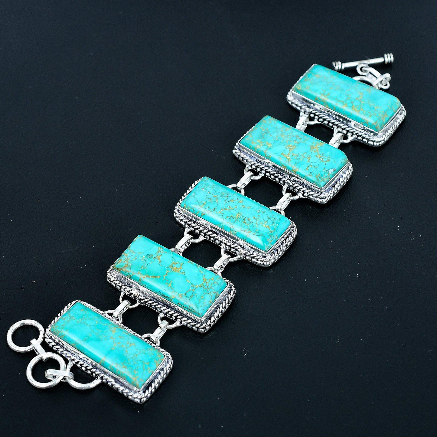Blue Turquoise Gemstone Bracelet