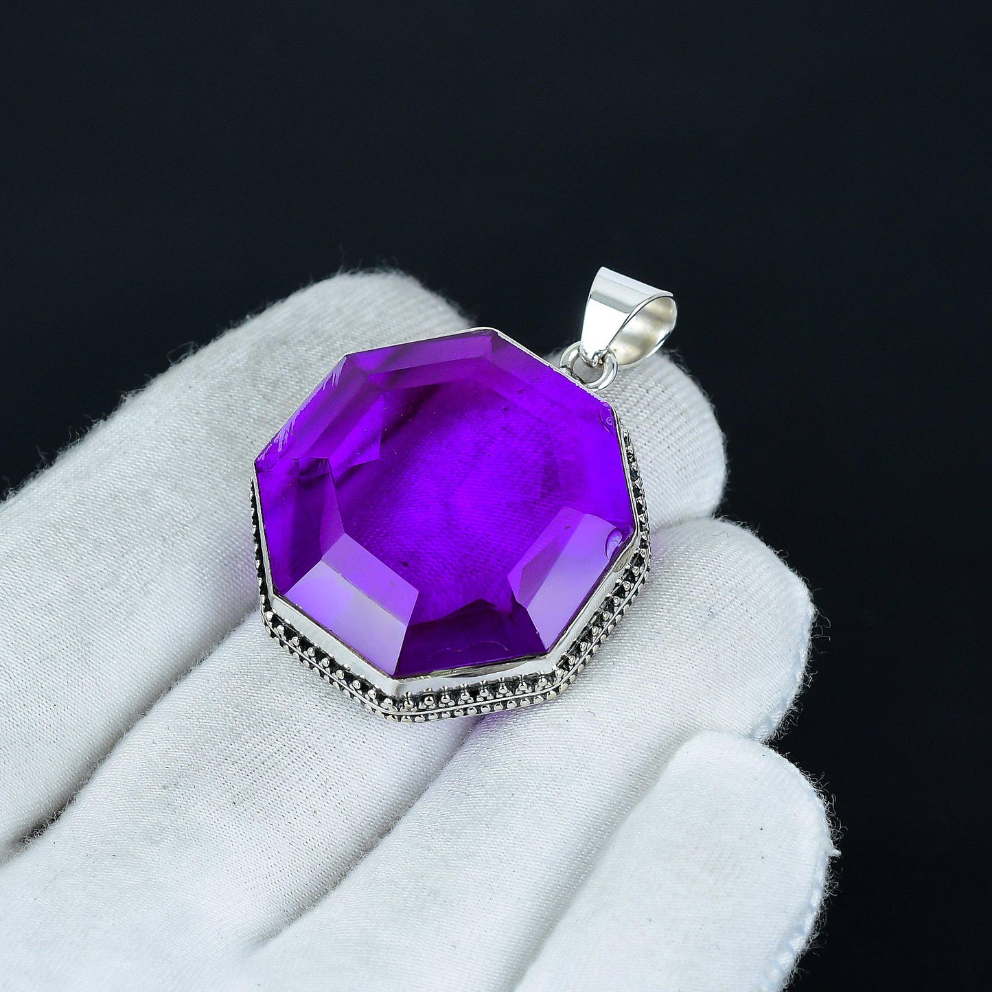 Purple Amethyst Sterling Silver Pendant
