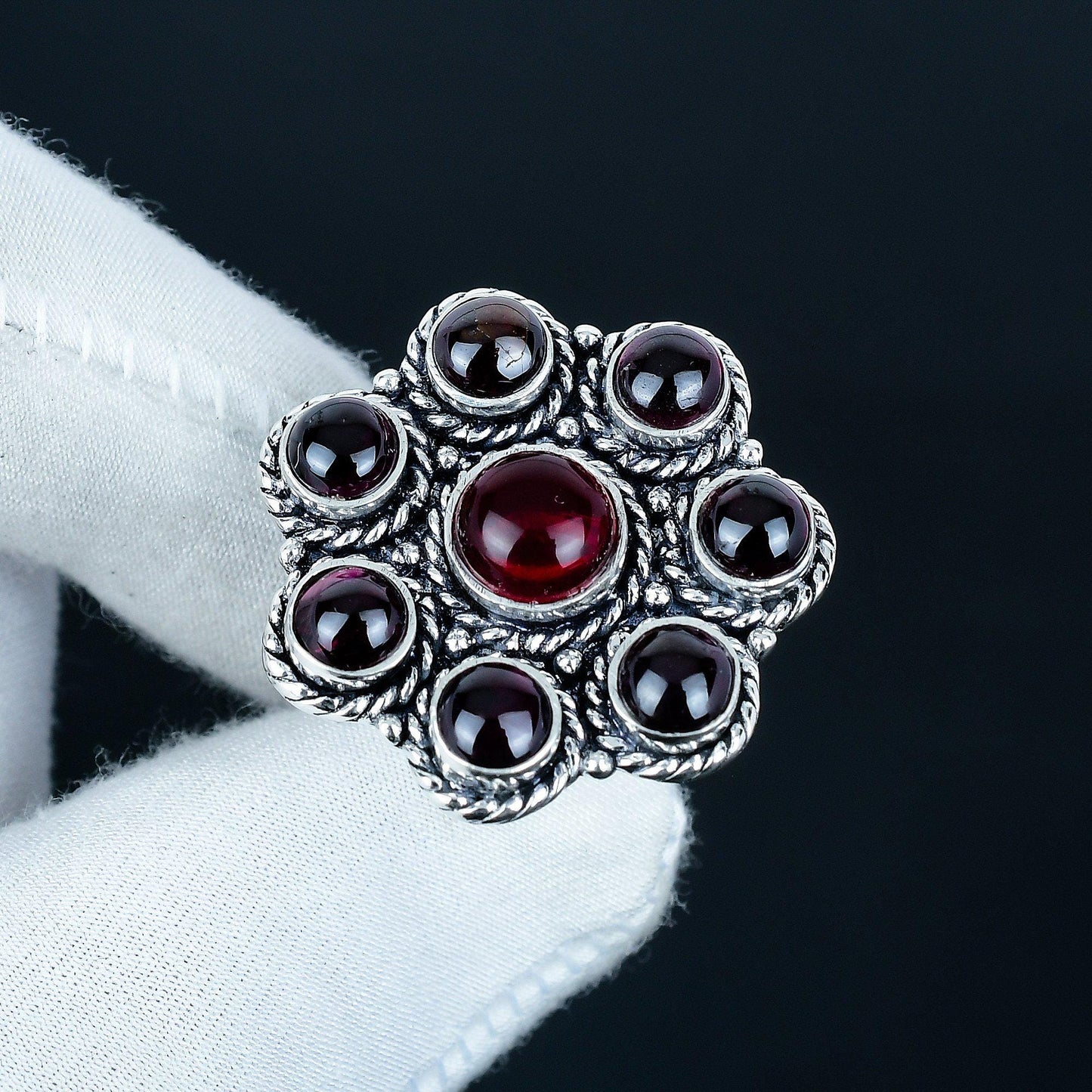 Handmade Red Carnelian 925 Sterling Silver Ring