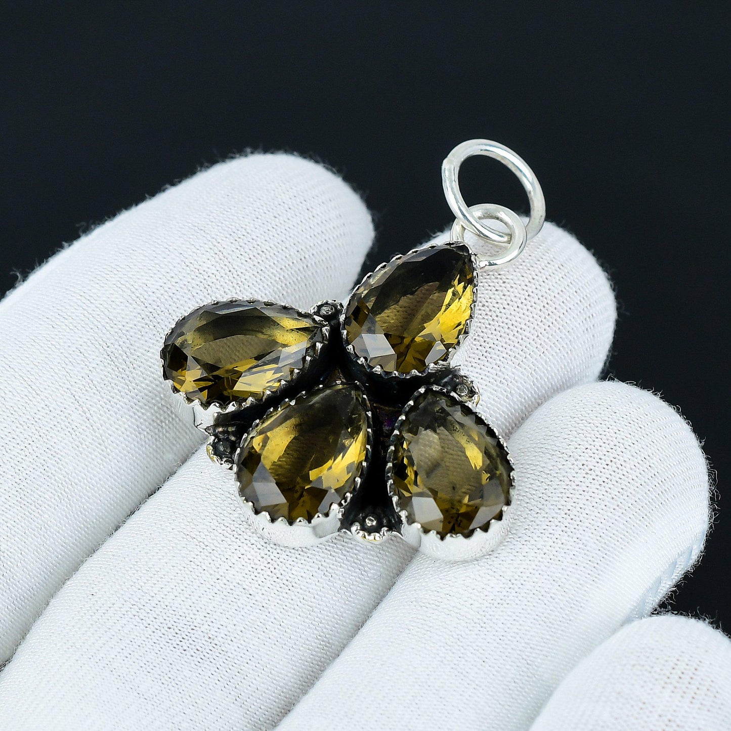 Smoky Topaz Teardrop Gemstone Pendant