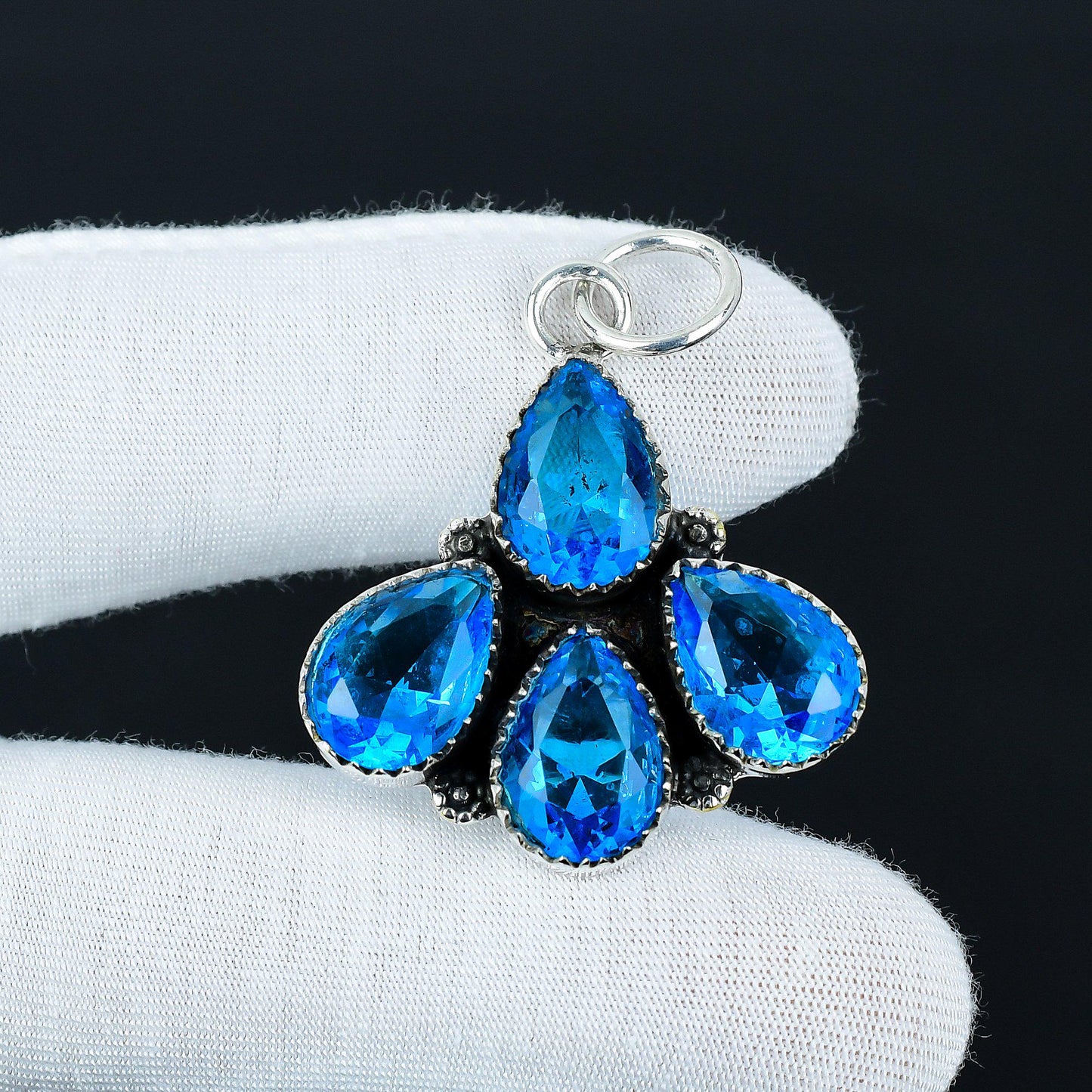 Swiss Blue Topaz Teardrop Pendant
