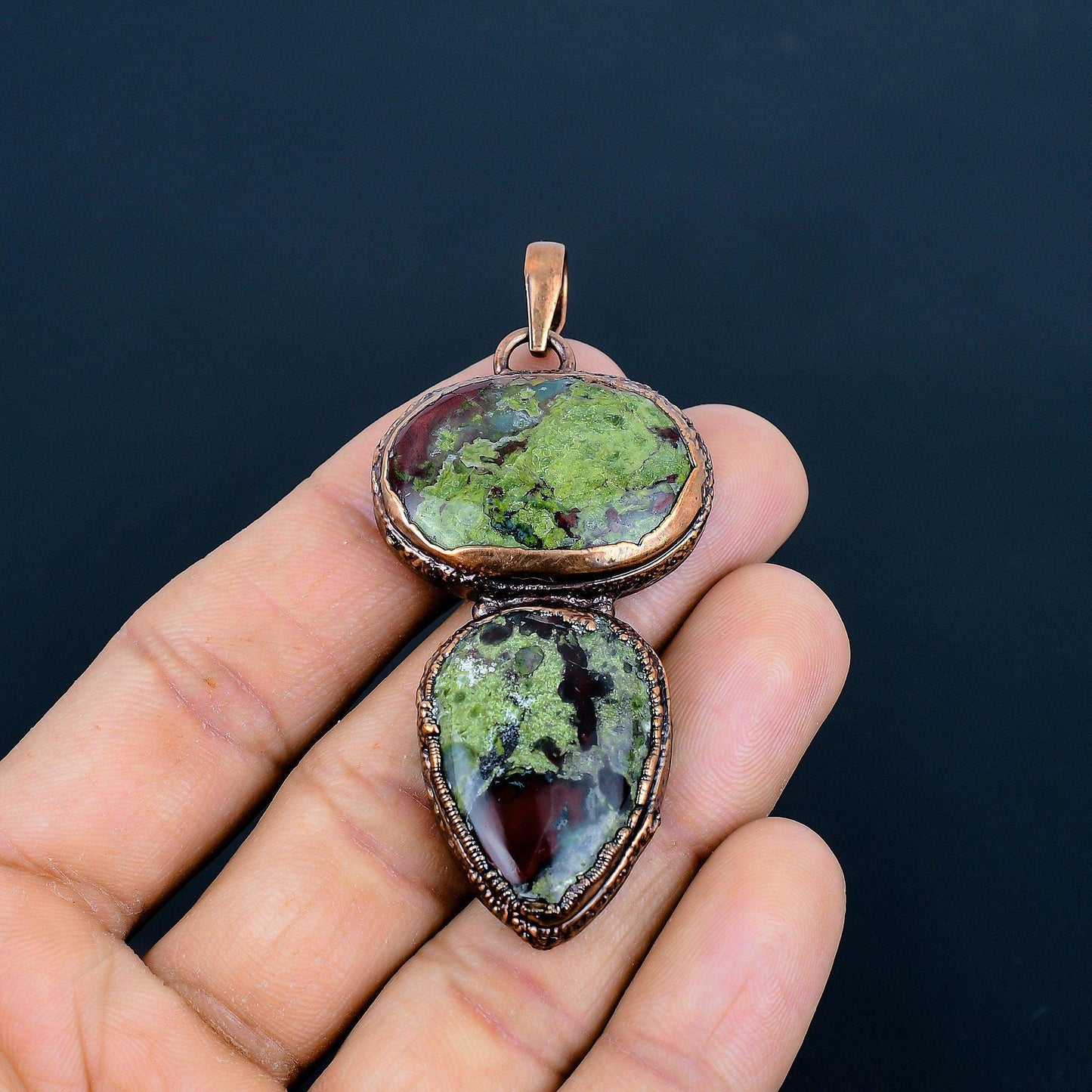 Green Dragon Bloodstone Gemstone Pendant