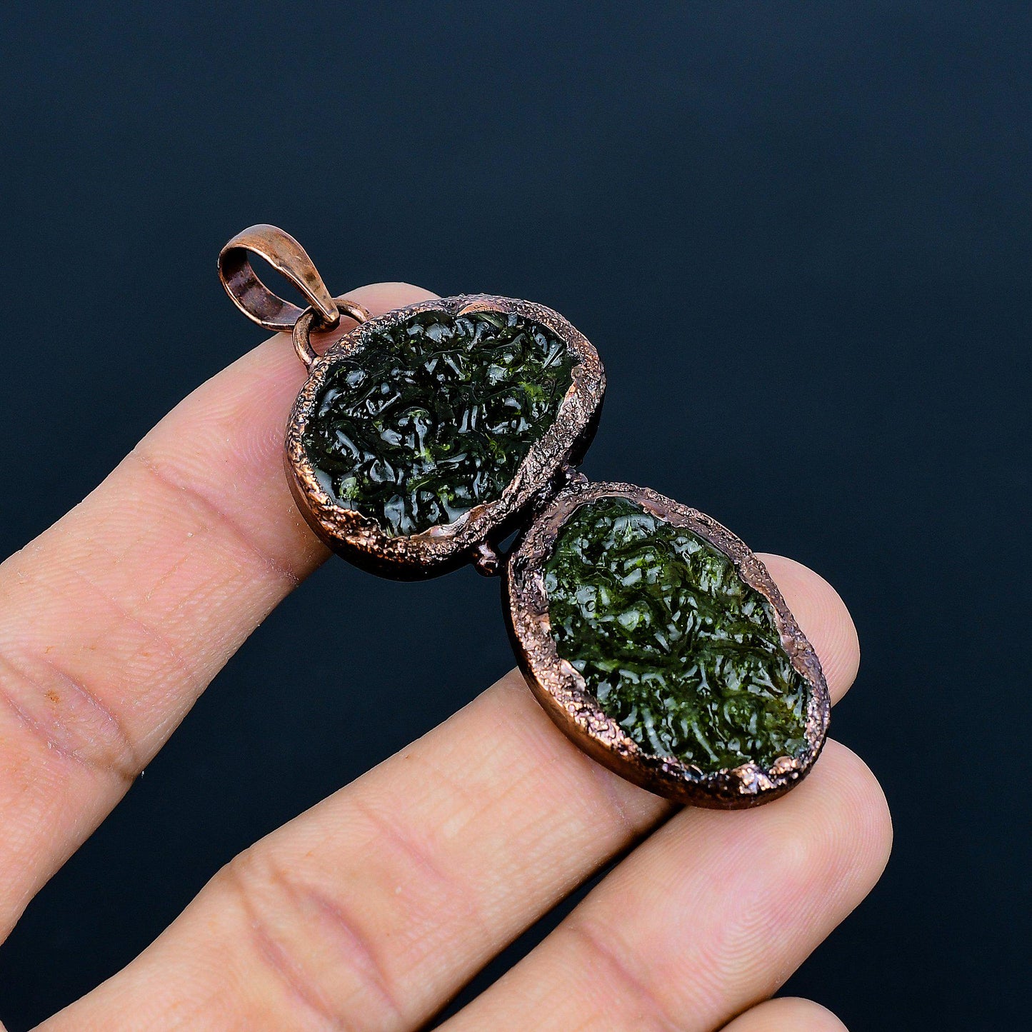 Green Moldavite Gemstone Pendant