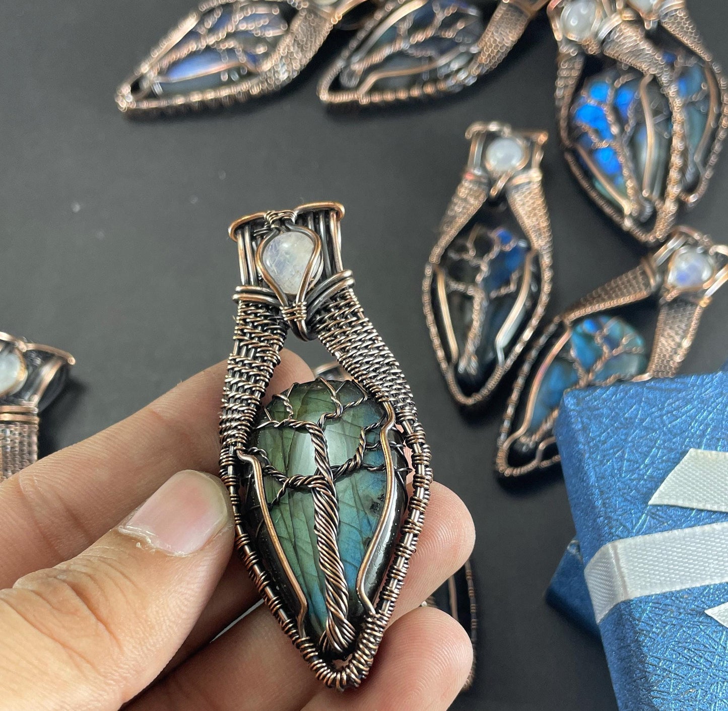 Blue Labradorite Gemstone Pendant