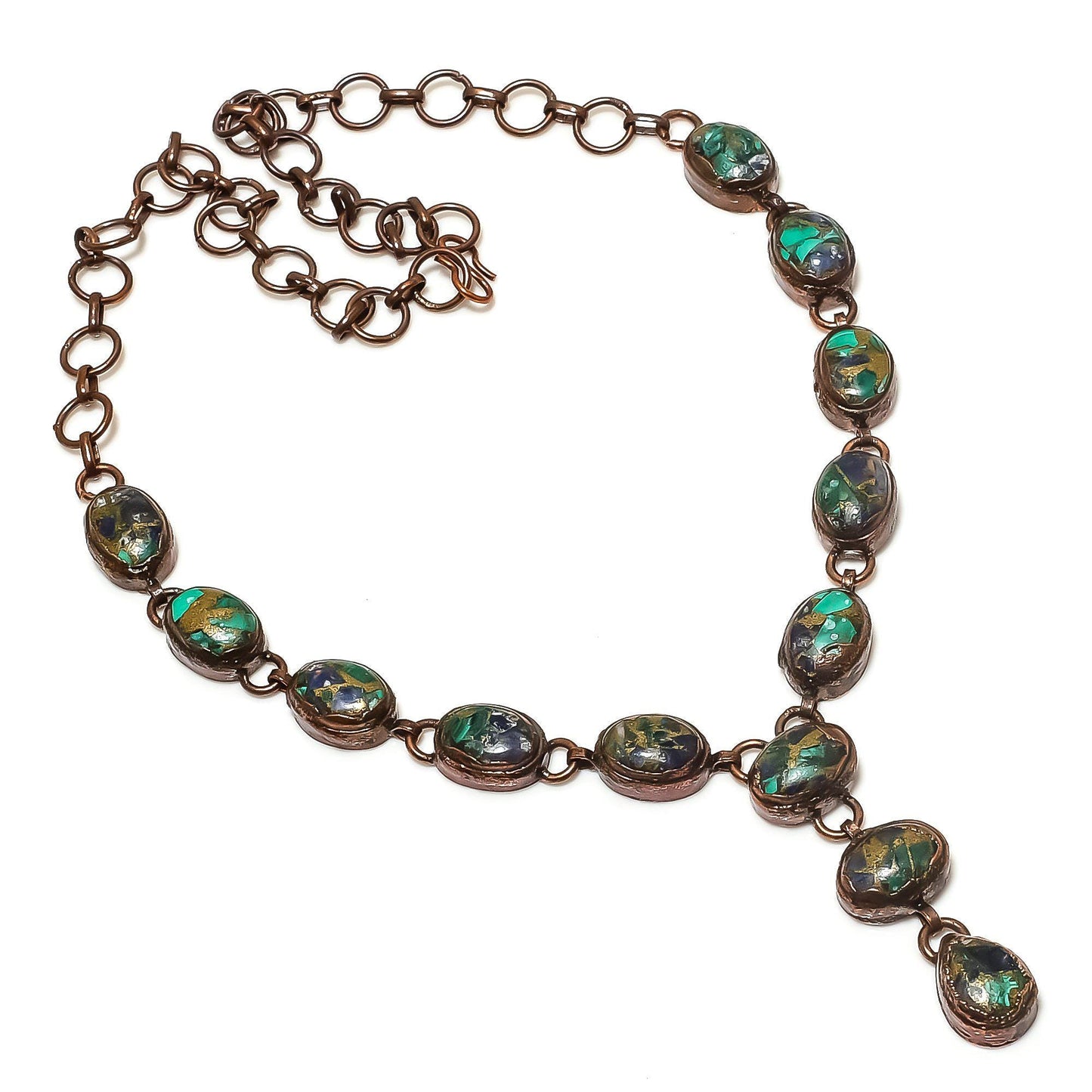 Copper Blue-Green Azurite-Malachite Gemstone Necklace