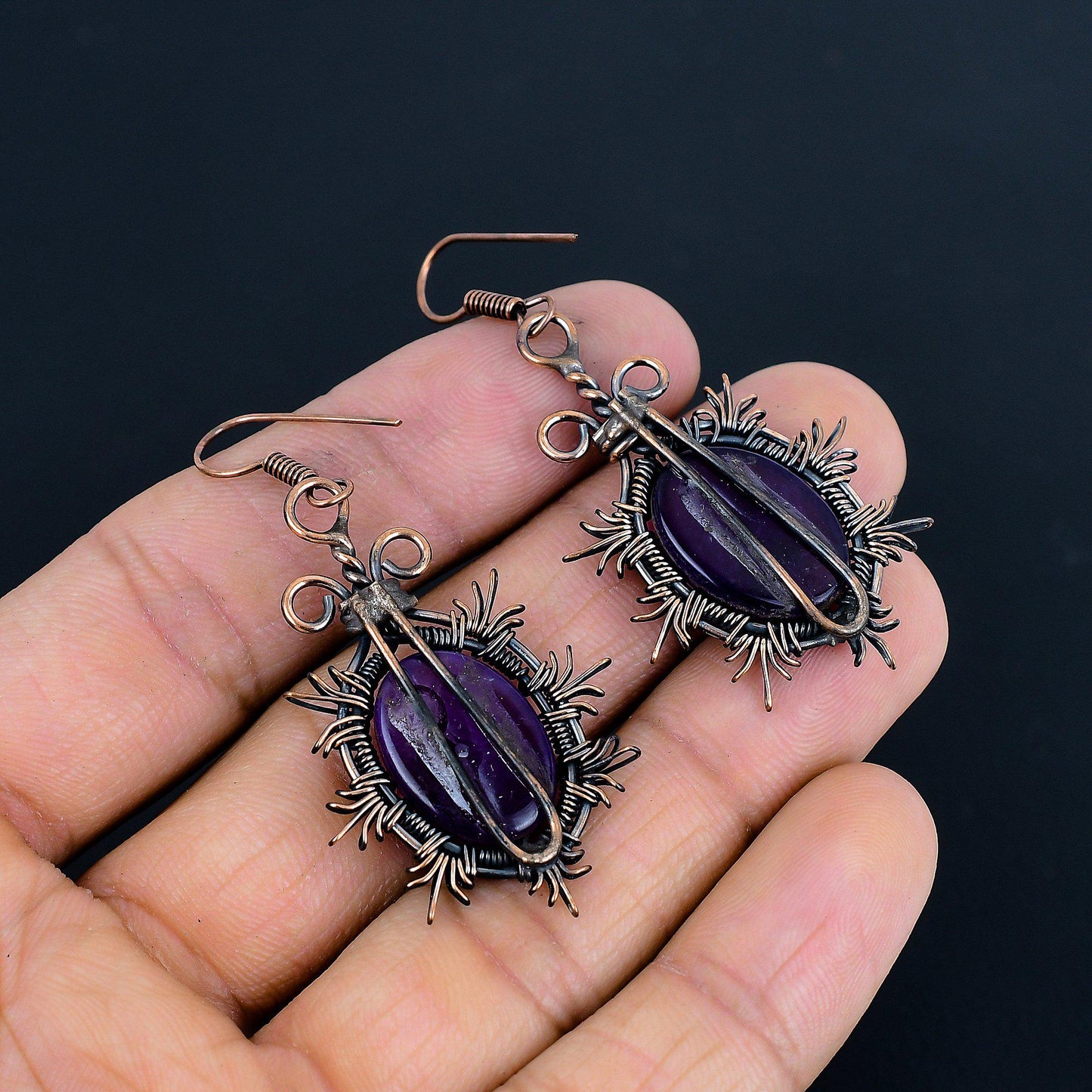 Purple Amethyst Gemstone Earrings