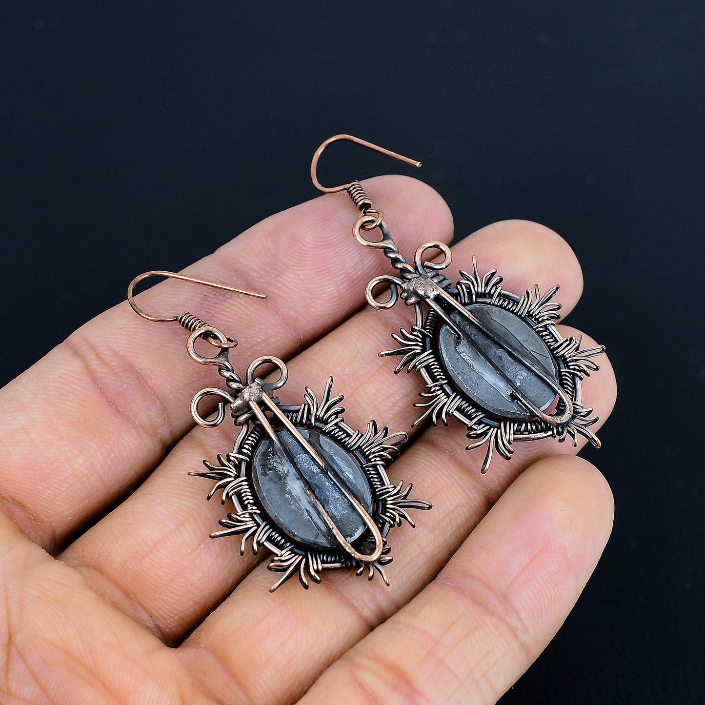 Black Shungite Gemstone Earrings