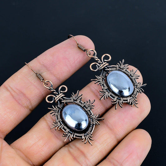 Black Shungite Gemstone Earrings