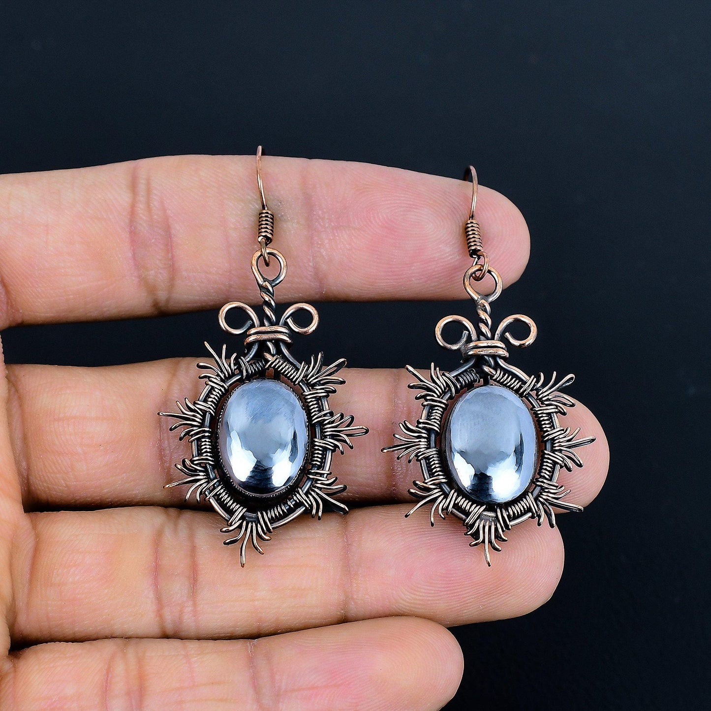 Black Shungite Gemstone Earrings