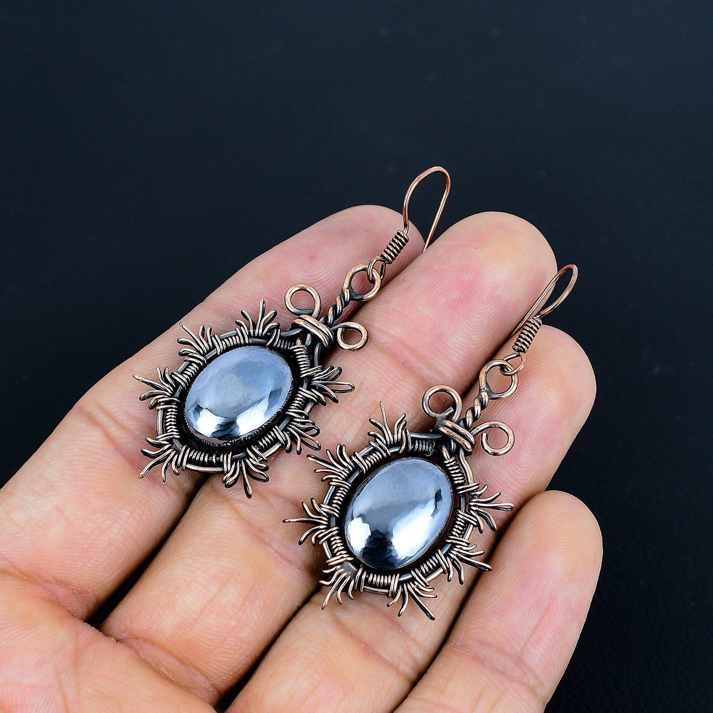 Black Shungite Gemstone Earrings
