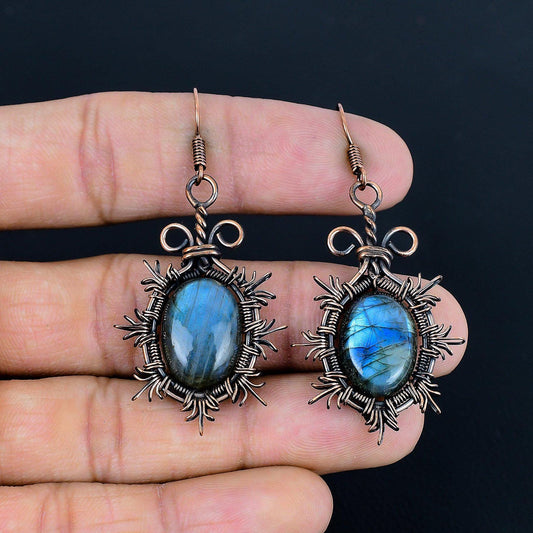 Blue Labradorite Gemstone Earrings