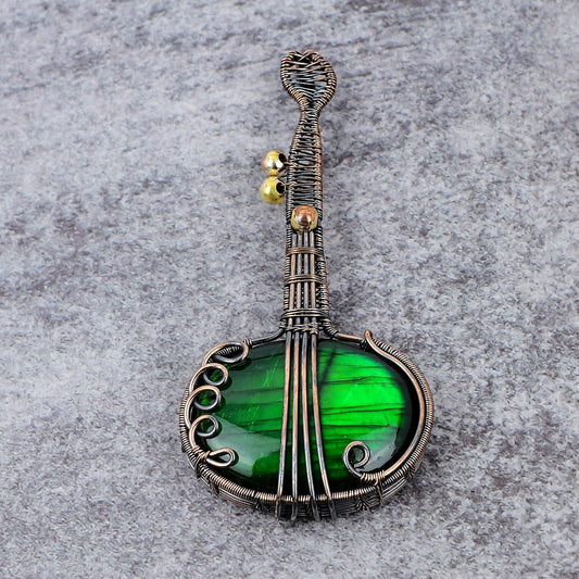 Green Labradorite Gemstone Pendant