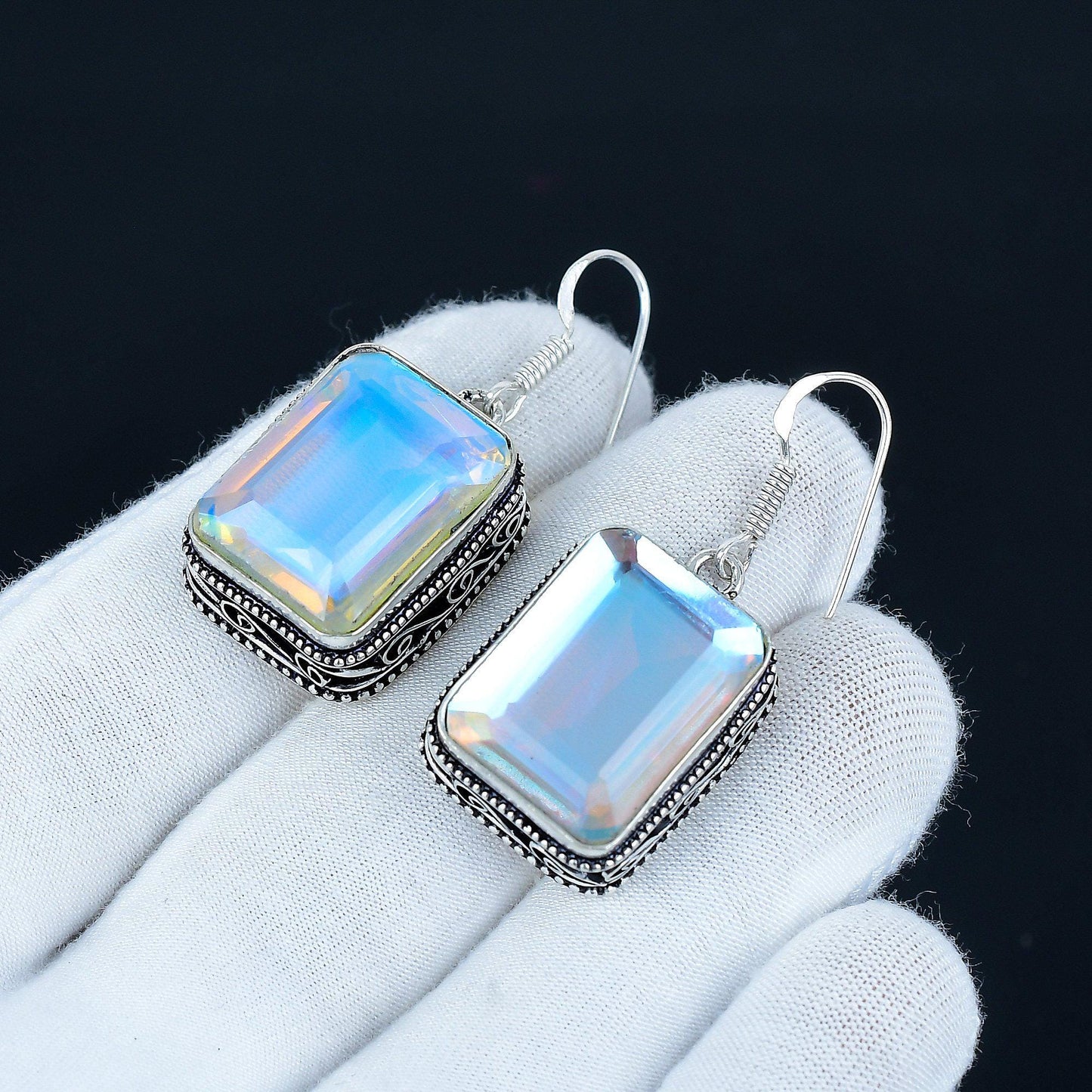 Sterling Silver Mystic Topaz Dangle Earrings